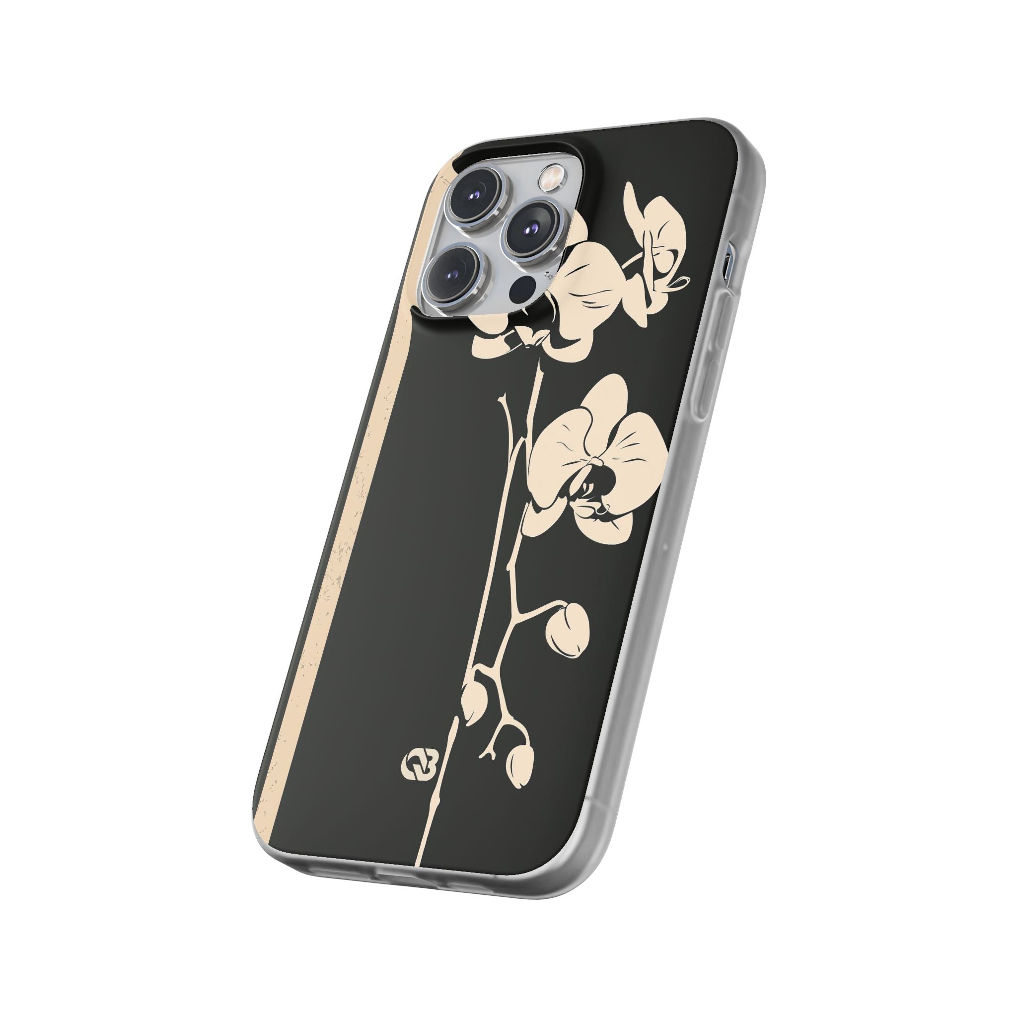 Black Lite Phone Case for iPhone - Obsidian Bone Orchid