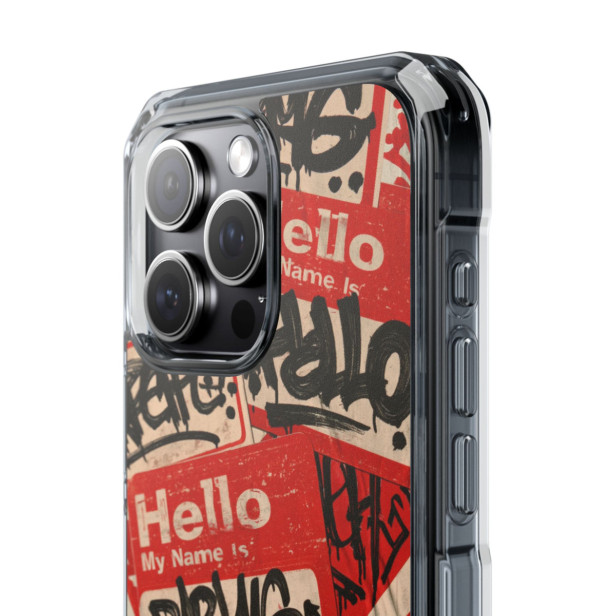 Slap Tag Collage · Clear Impact Magnetic Phone Case for iPhone · Red