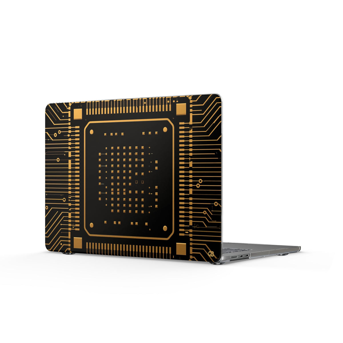 Golden Circuit Architecture · Clear Hard Case for MacBook · Gold