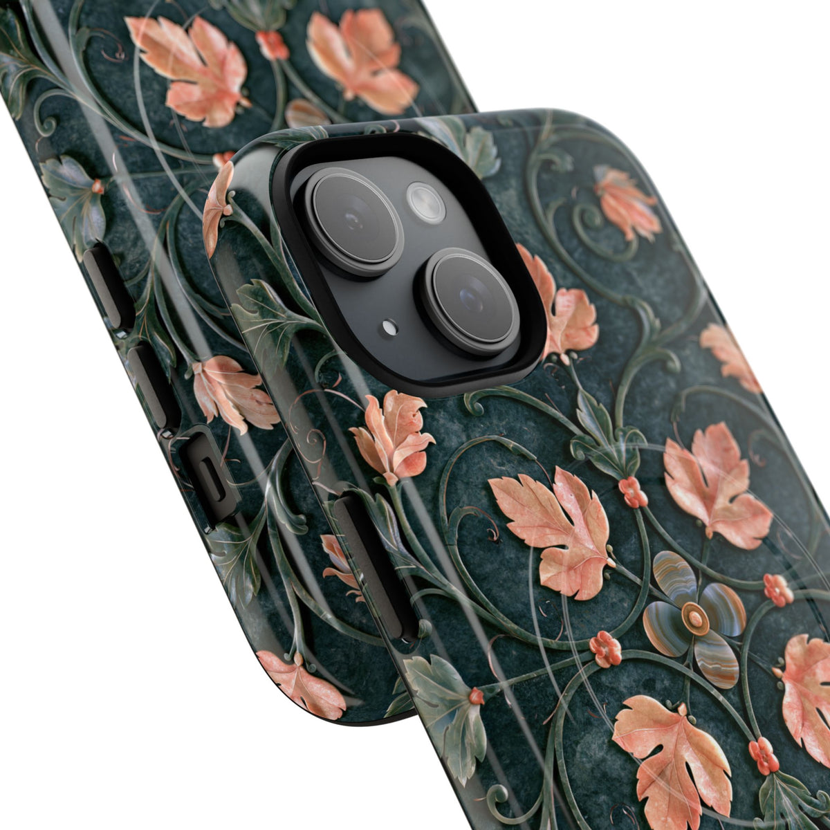 Florentine Rose Arabesque · Tough 2.0 Magnetic Phone Case for iPhone · Green
