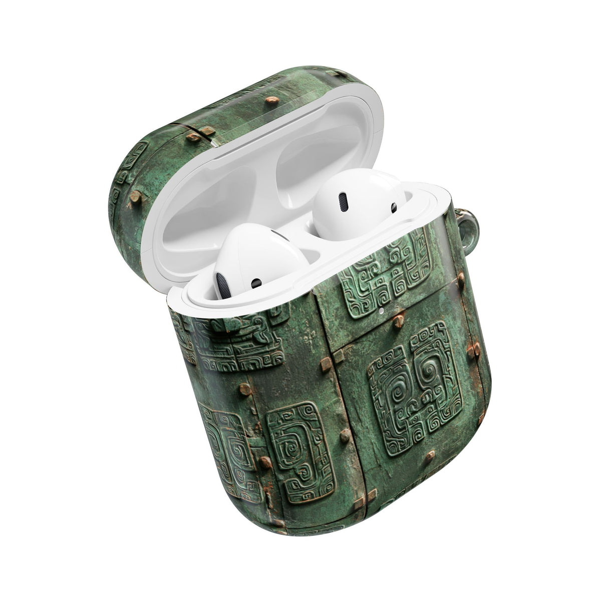 Dynastic Bronze Relief · Hard Case for AirPods & AirPods Pro · Green