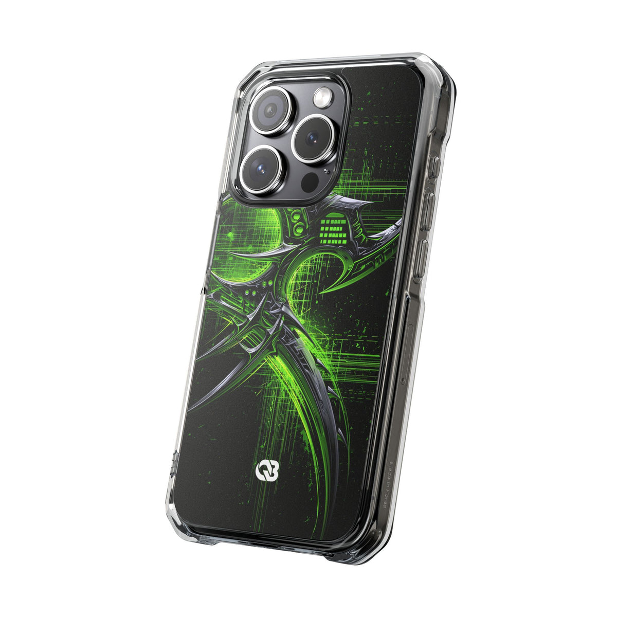 Cyber Sigil Grid · Clear Impact Magnetic Phone Case for iPhone · Green