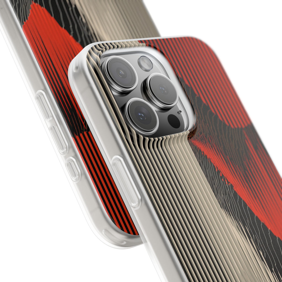 Red Lite Phone Case for iPhone - Crimson Pulse Topo