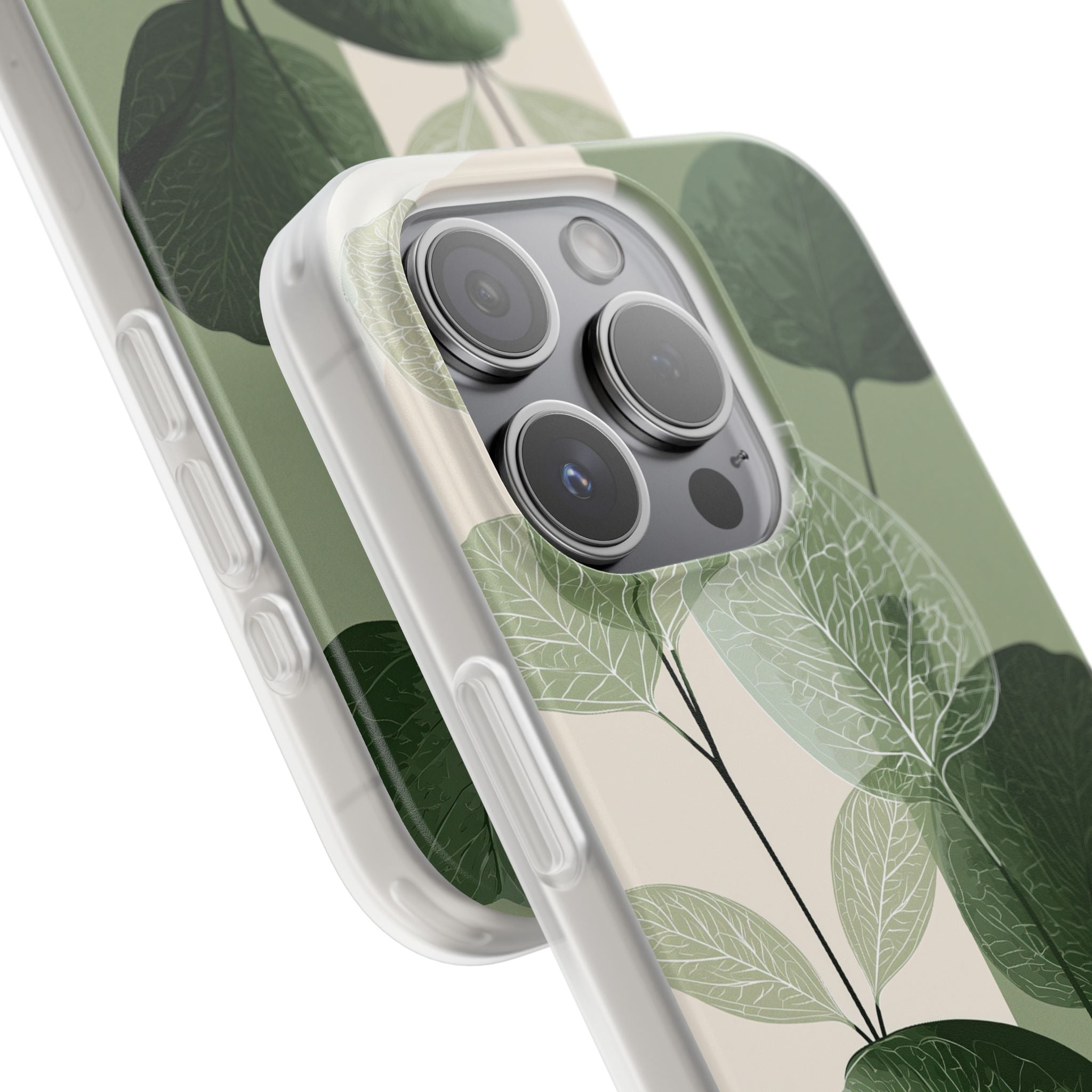 Green Lite Phone Case for iPhone - Sage Leaf Skeletals