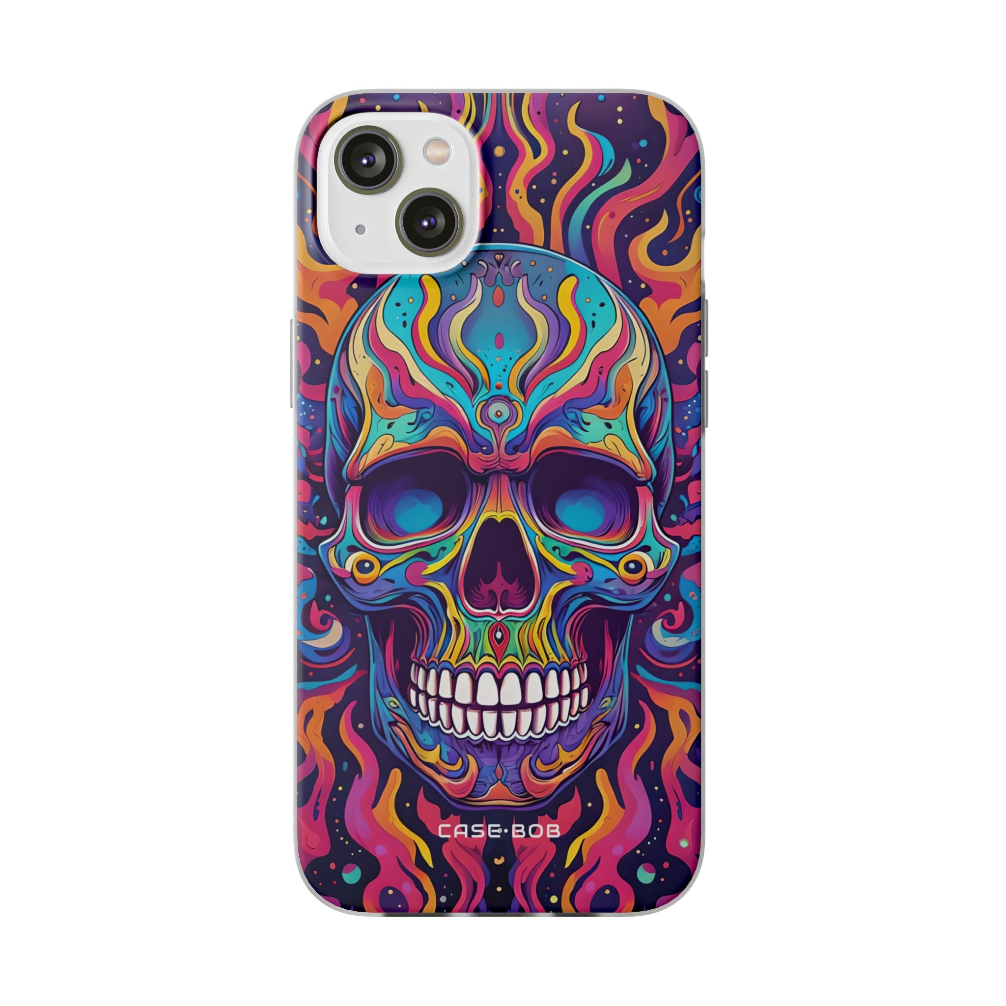 Flaming Skull iPhone 14 Plus Case - Soft