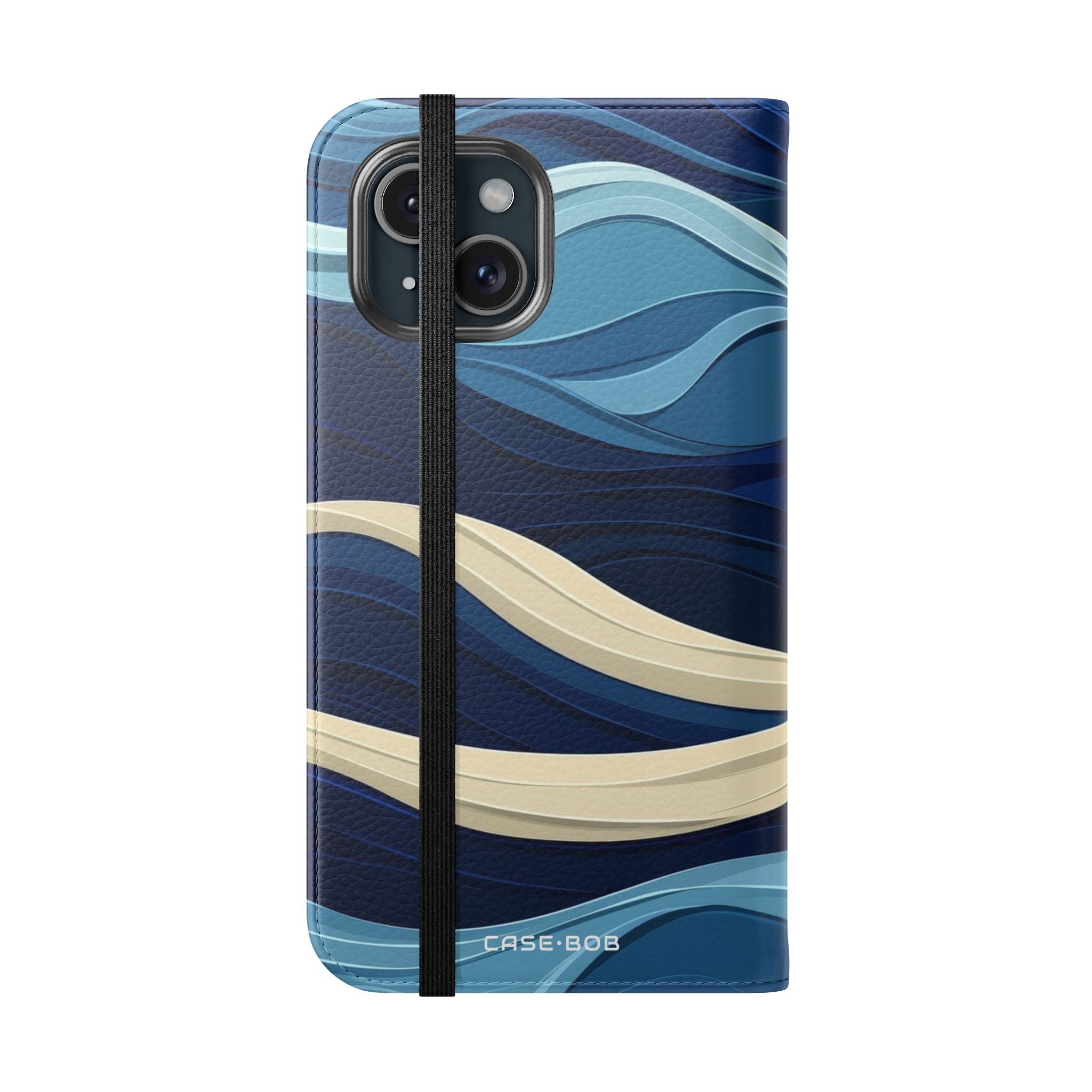 Blue Wave Flow - iPhone 15 Case - Wallet