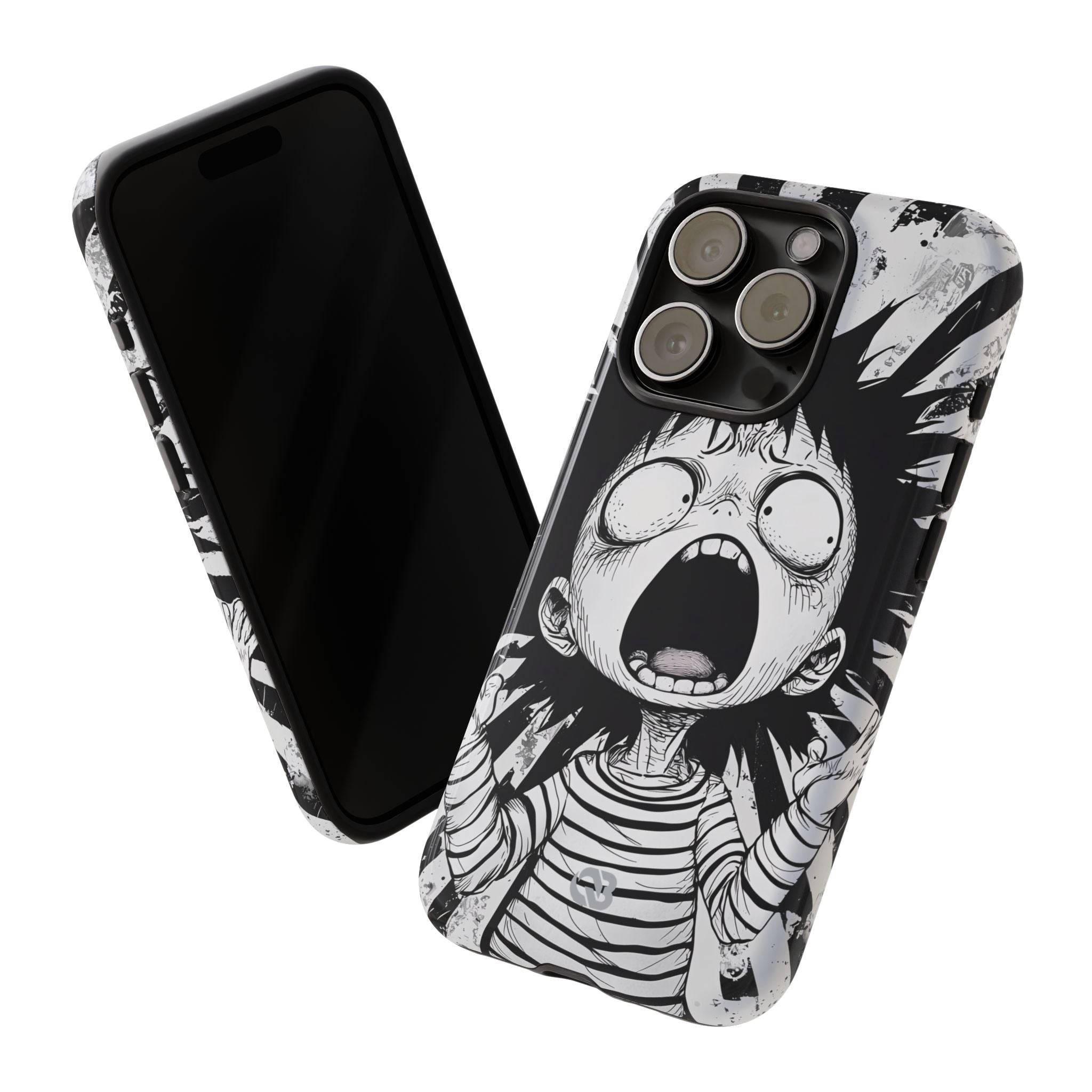 Chaotic Monochrome Scream · Tough Fundas para teléfono para iPhone