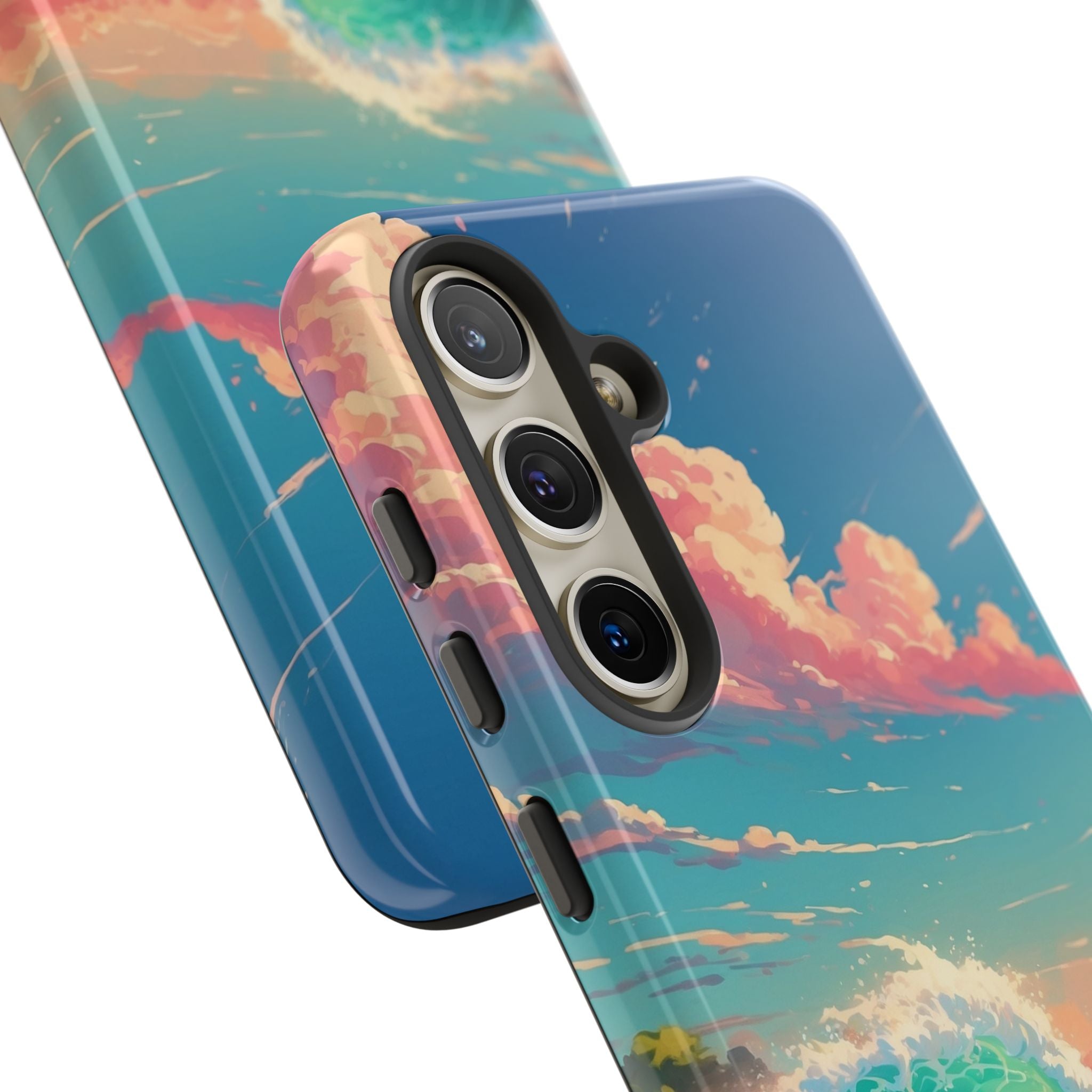 Turquoise Curl Samsung S24 Case - Tough