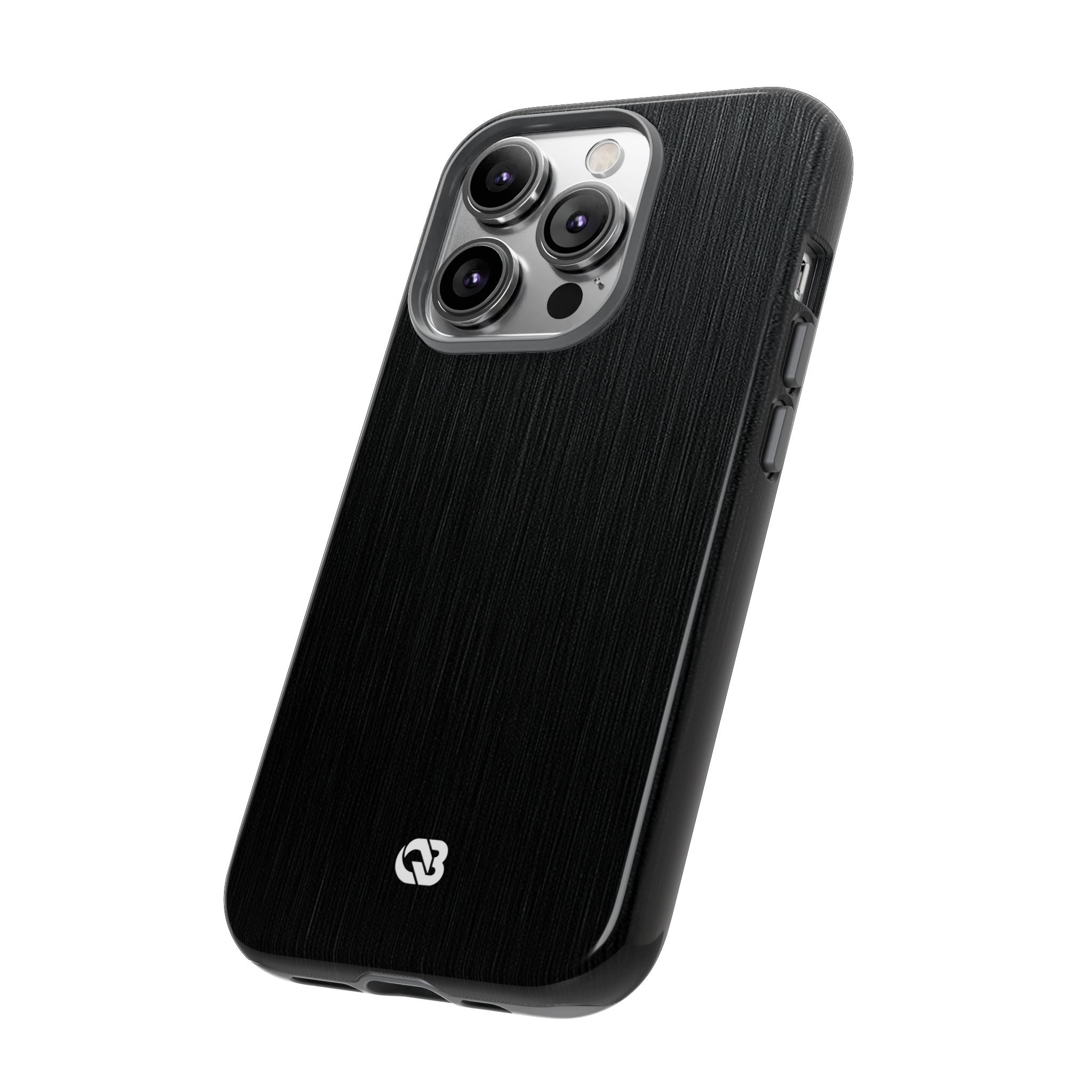 Black Tough Phone Case for iPhone - Brushed Obsidian Slate