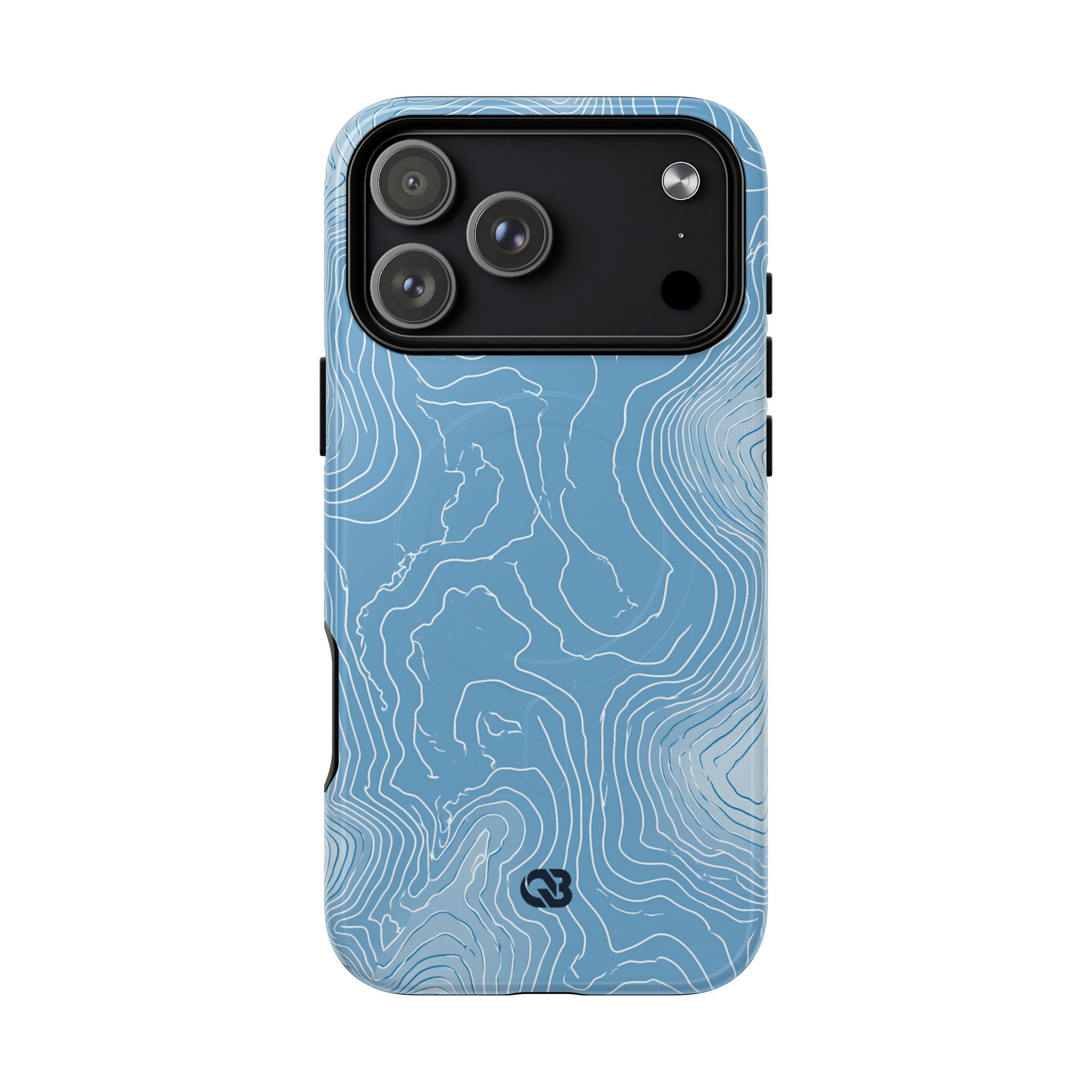 Blue Tough 2.0 Magsafe Phone Case for iPhone - Glacial Ridge Topo
