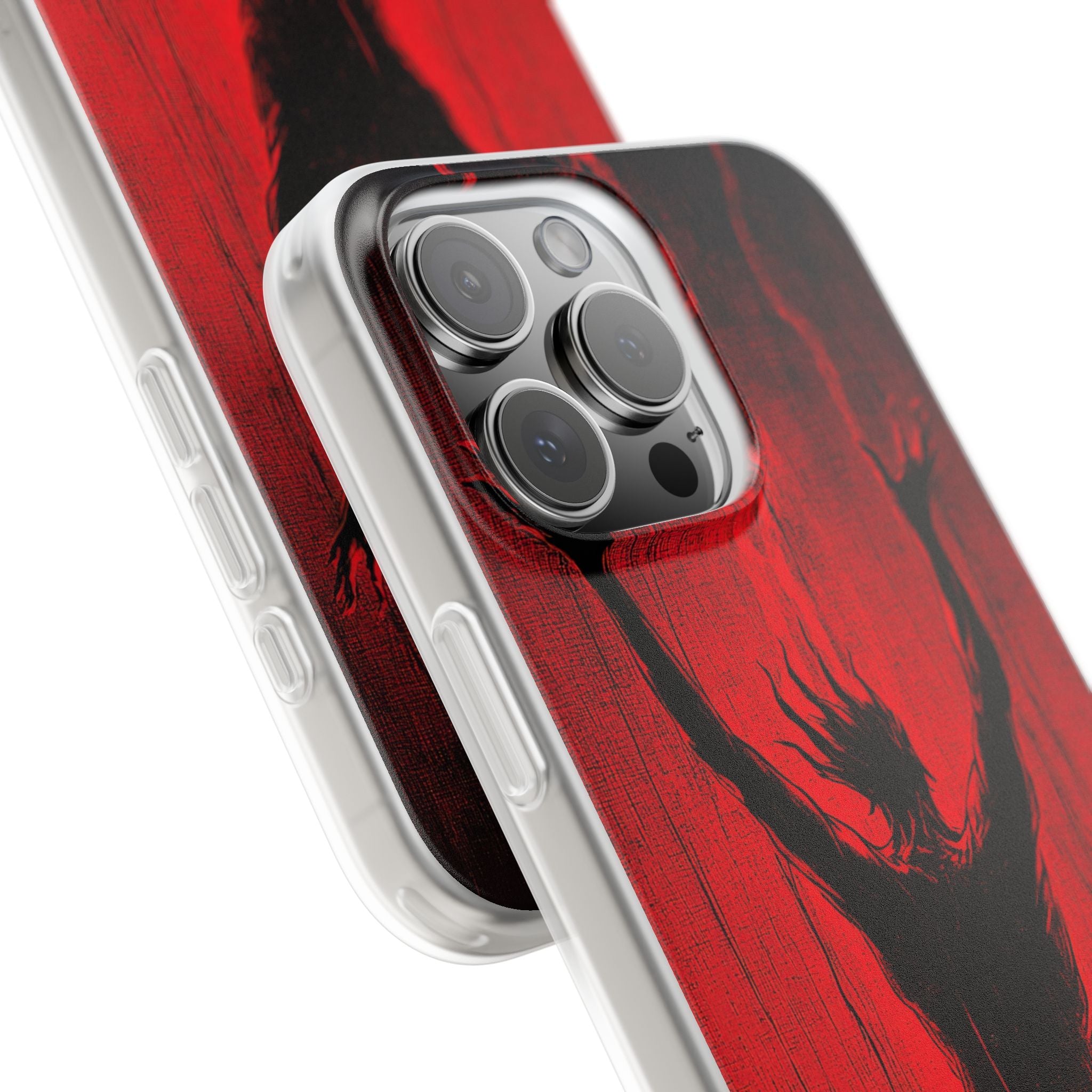Crimson Shadow Ascent · Soft Custodia per iPhone