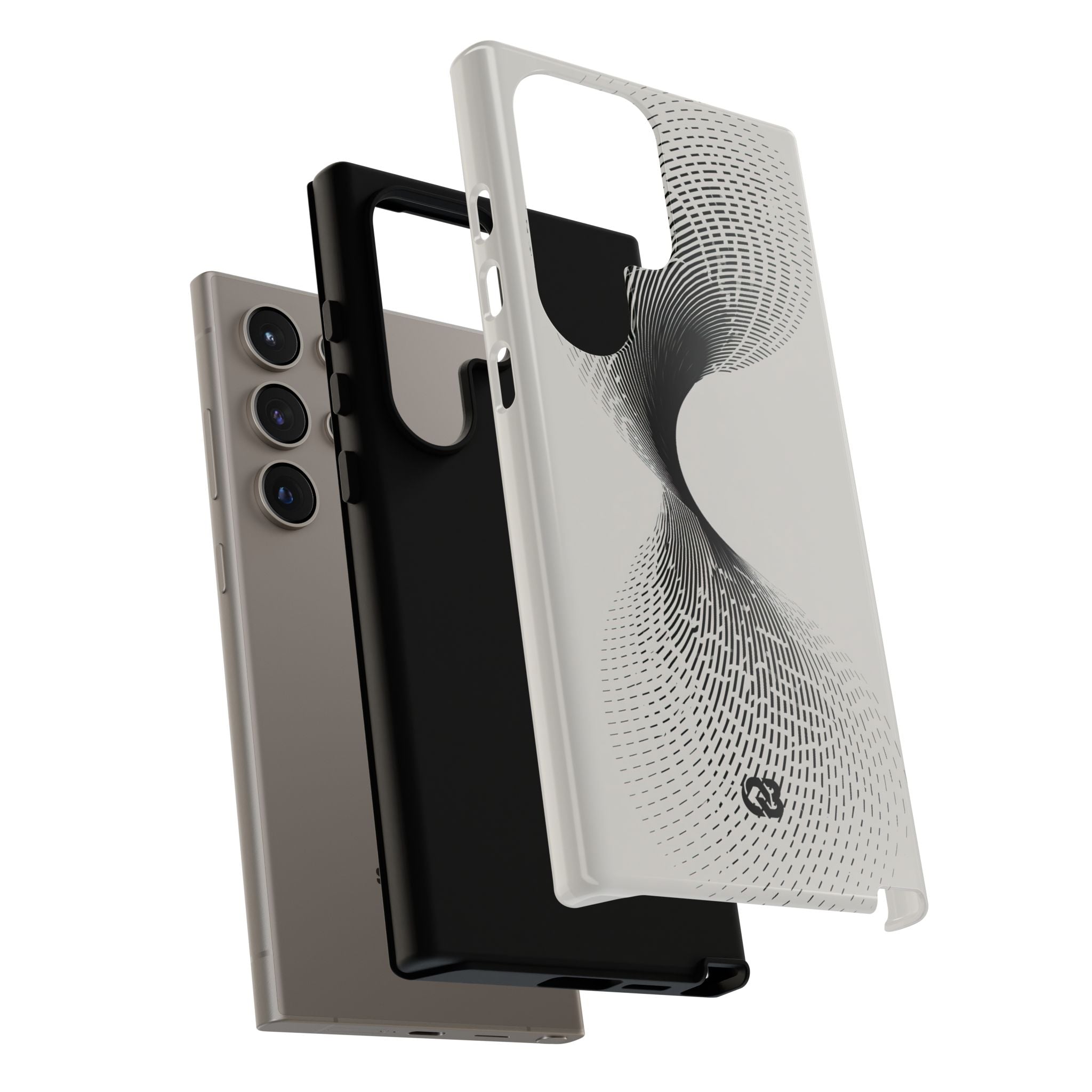 White Tough Phone Case for Samsung - Linear Torsion Grid