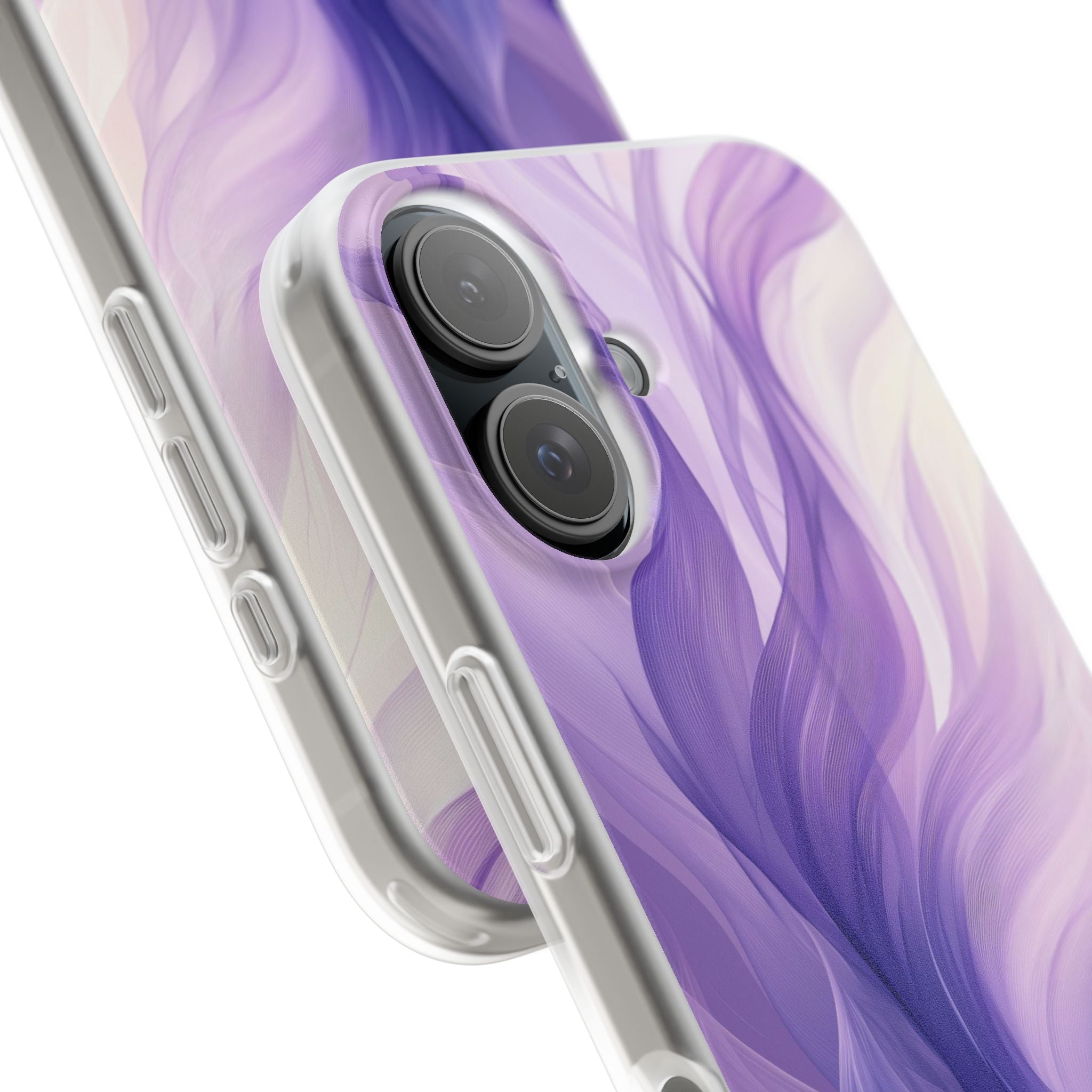 Purple Ribbon Waves iPhone 16 Case - Soft