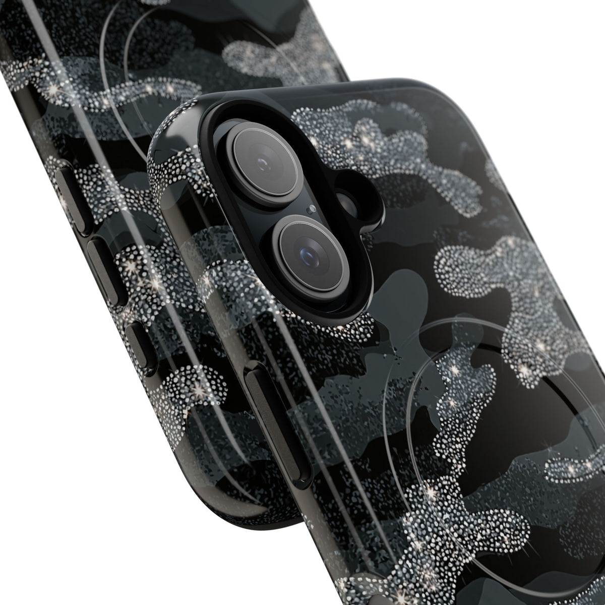Glitter Shadow Camo · Tough 2.0 Magnetic Phone Case for iPhone · Black