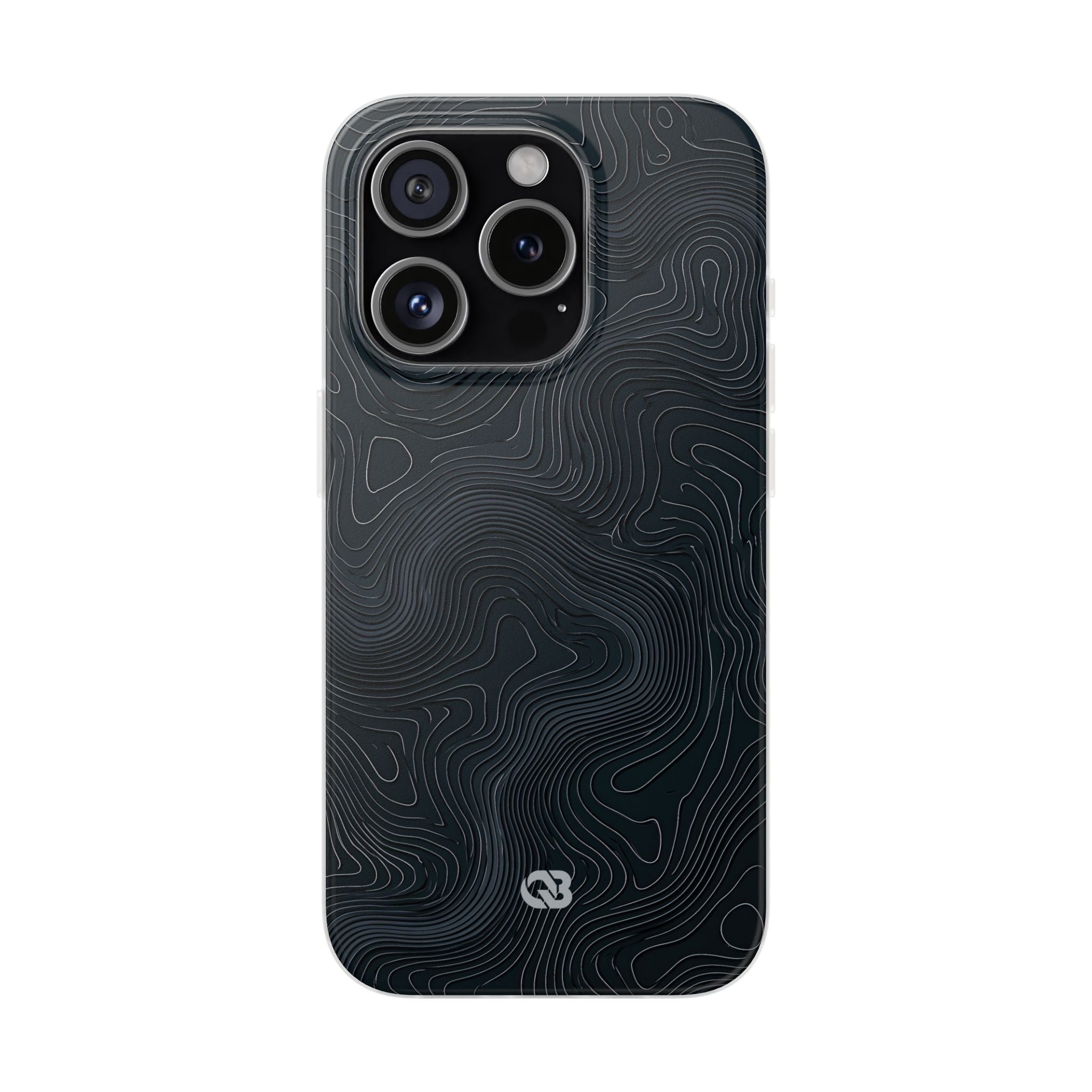 Black Lite Phone Case for iPhone - Obsidian Ridge Topo