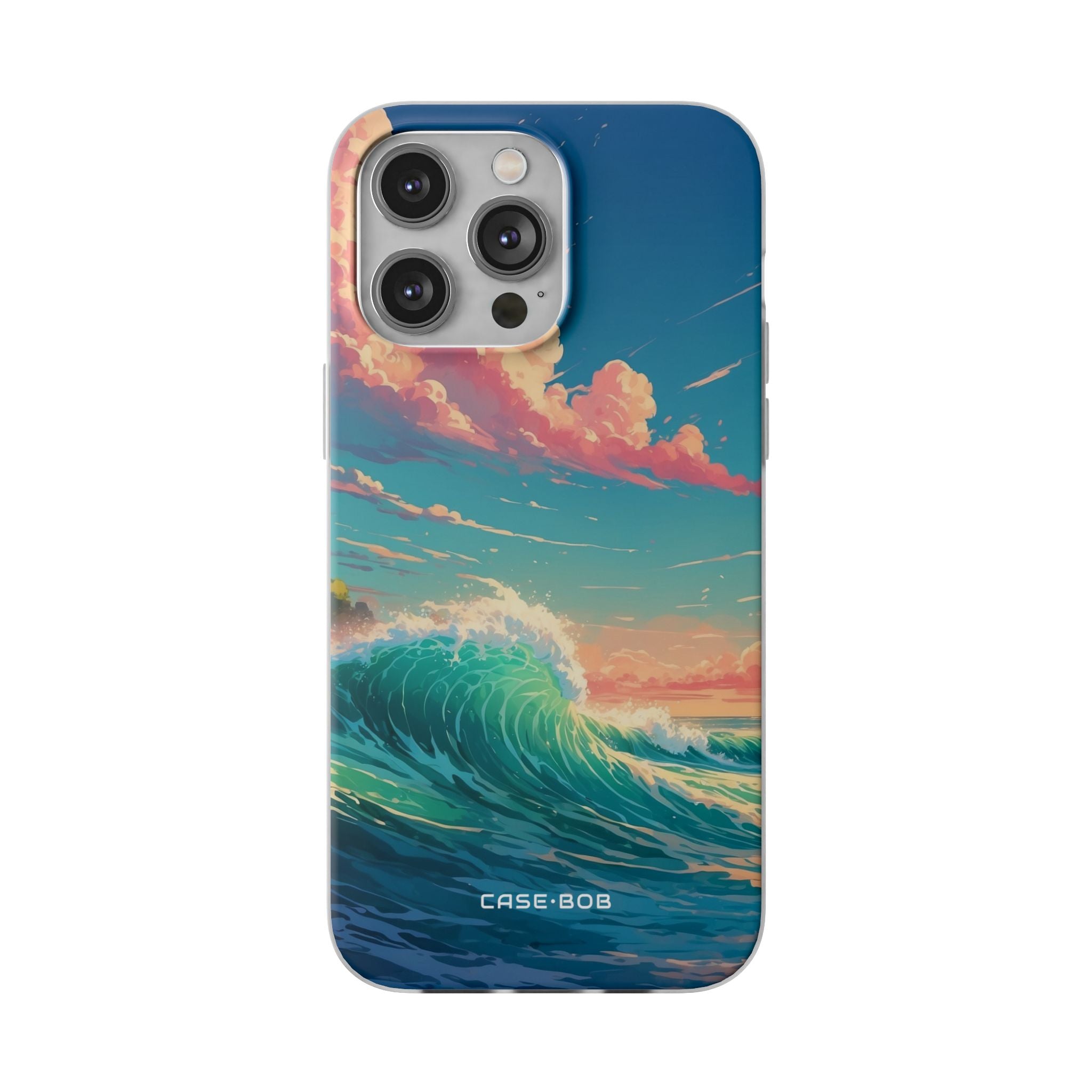 Turkoosi Curl iPhone 14 Pro Max -pehmeä suojakotelo