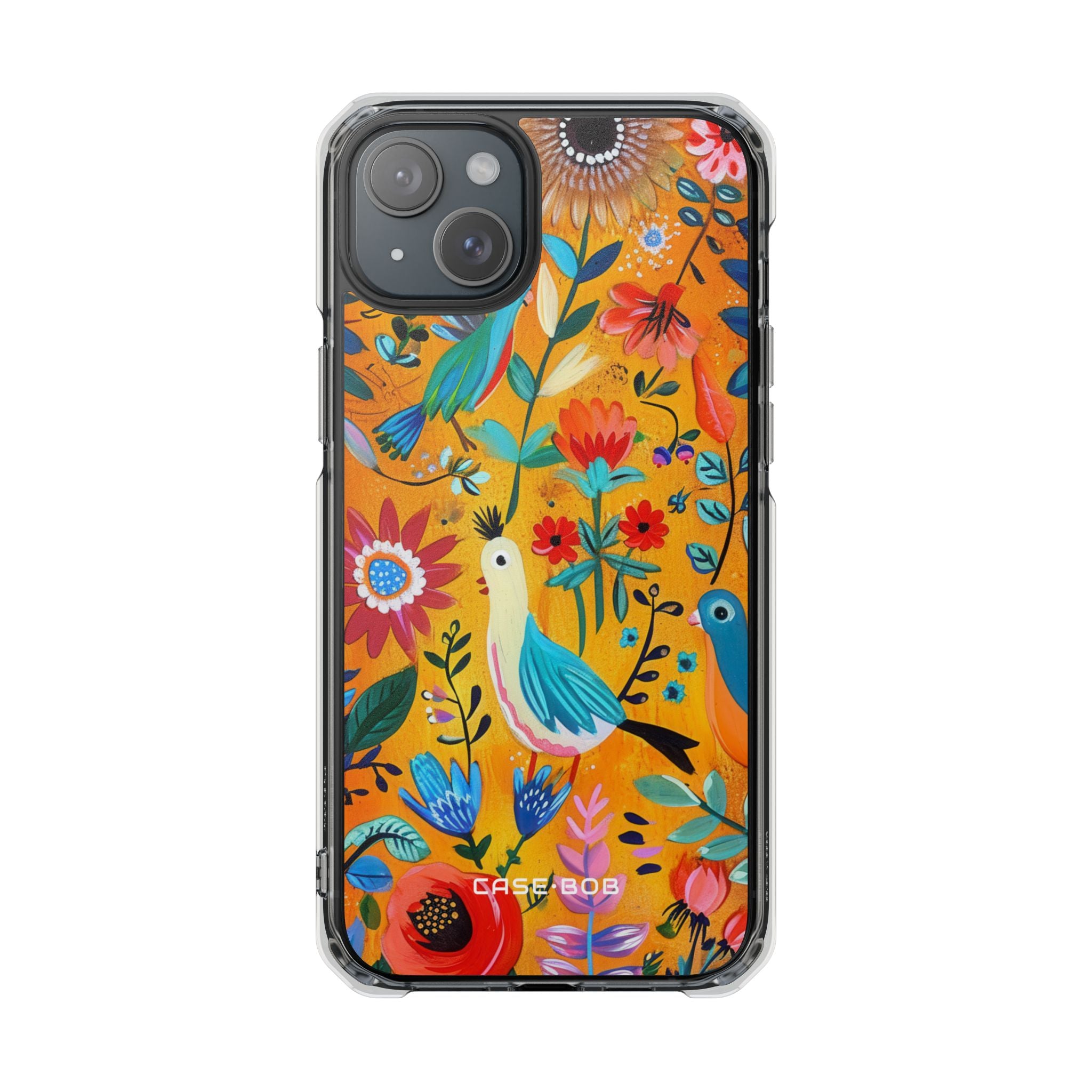 Colorful Birds Bloom iPhone 15 Plus Skal - Impact