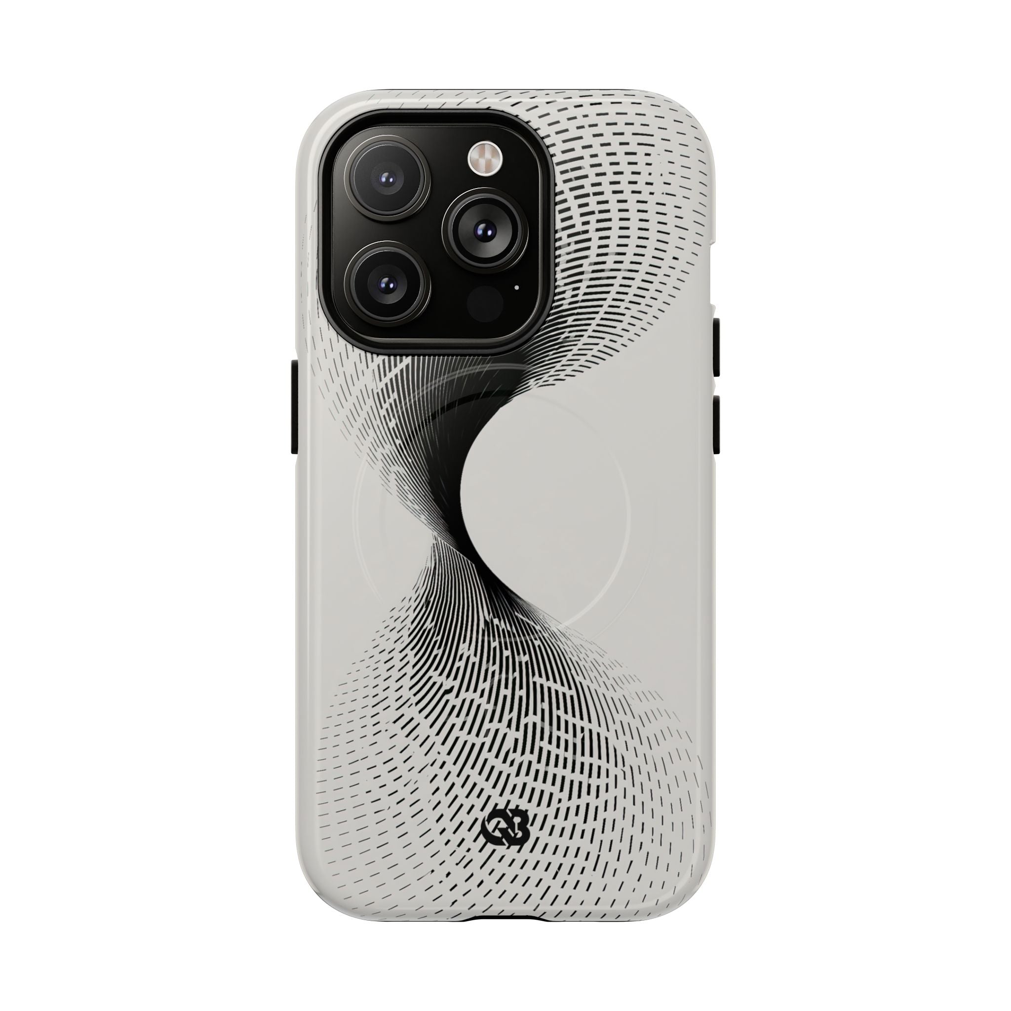 White Tough 2.0 Magsafe Phone Case for iPhone - Linear Torsion Grid