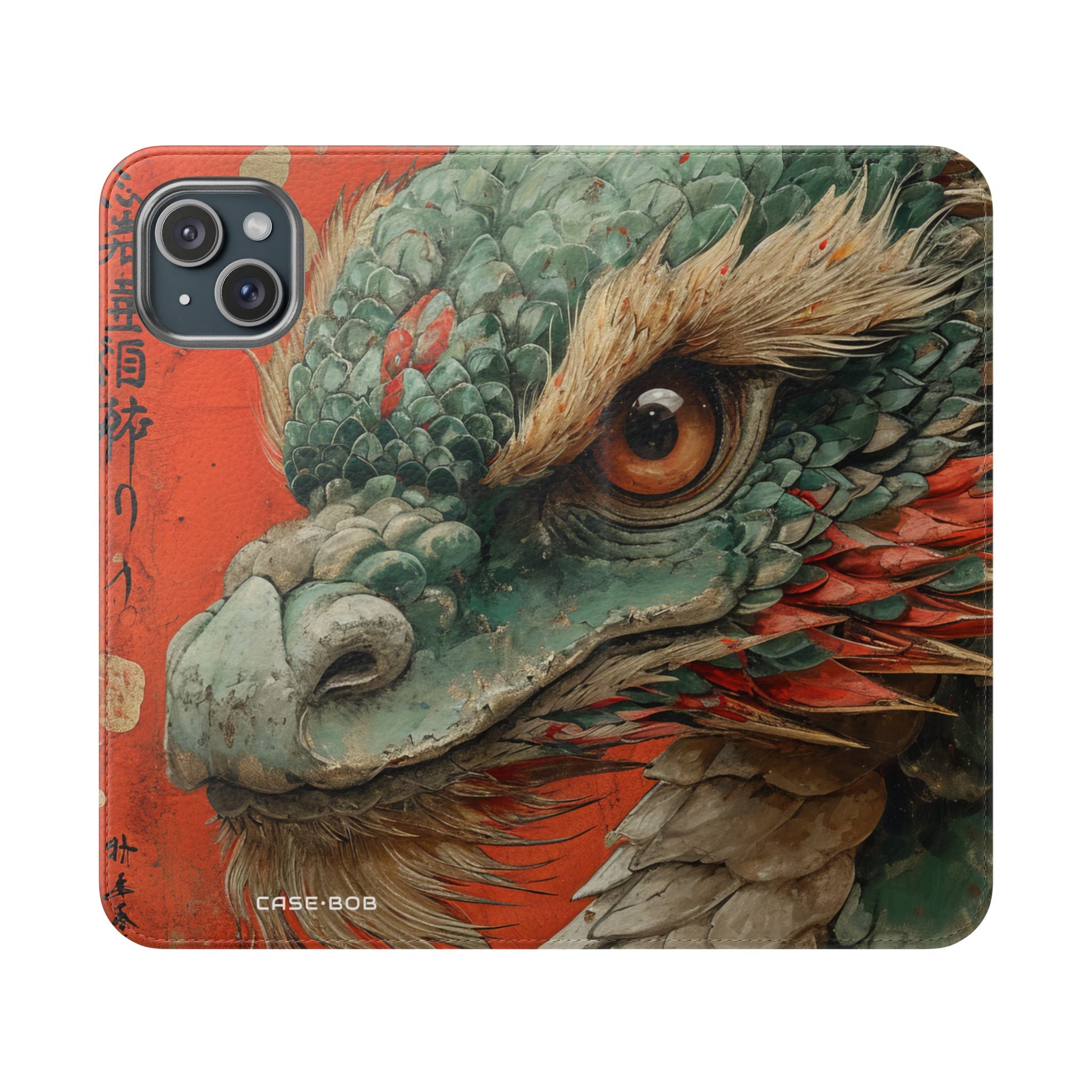 Dragon's Gaze Crimson - iPhone 15 Plus Case - Wallet