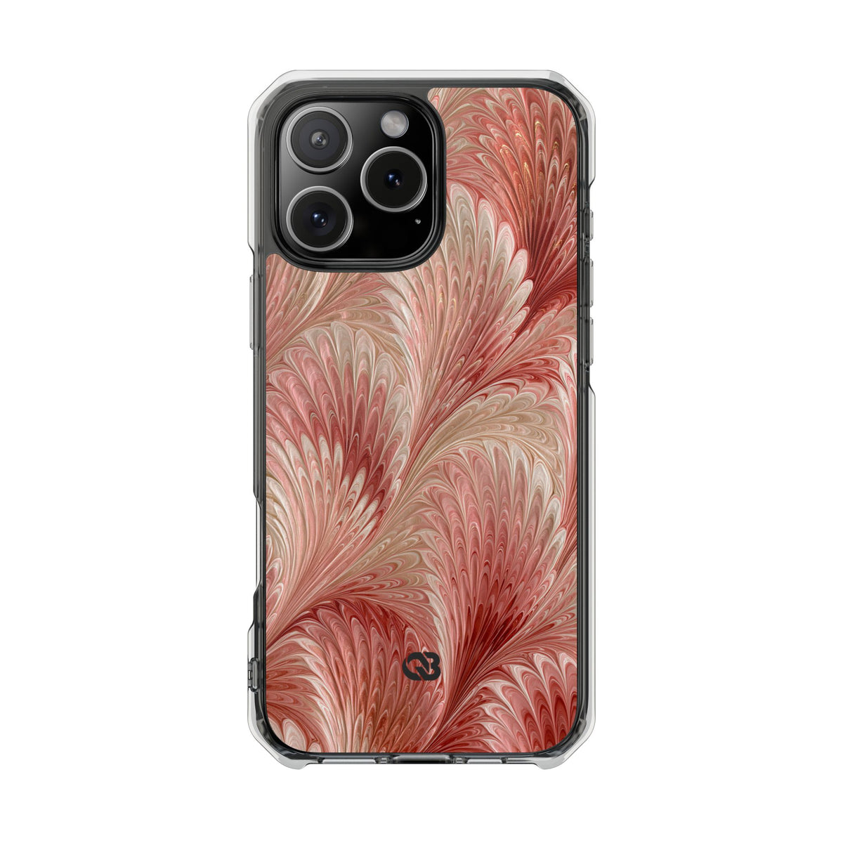 Blush Petal Plume · Clear Impact Magnetic Phone Case for iPhone · Pink