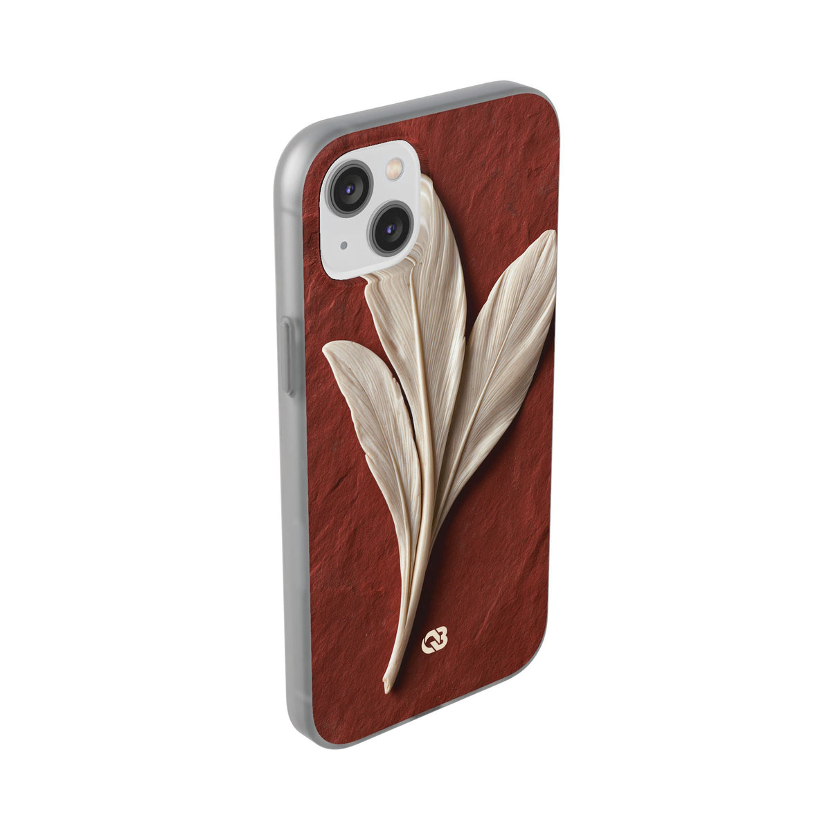 Carved Ivory Plume · Lite Phone Case for iPhone · Red