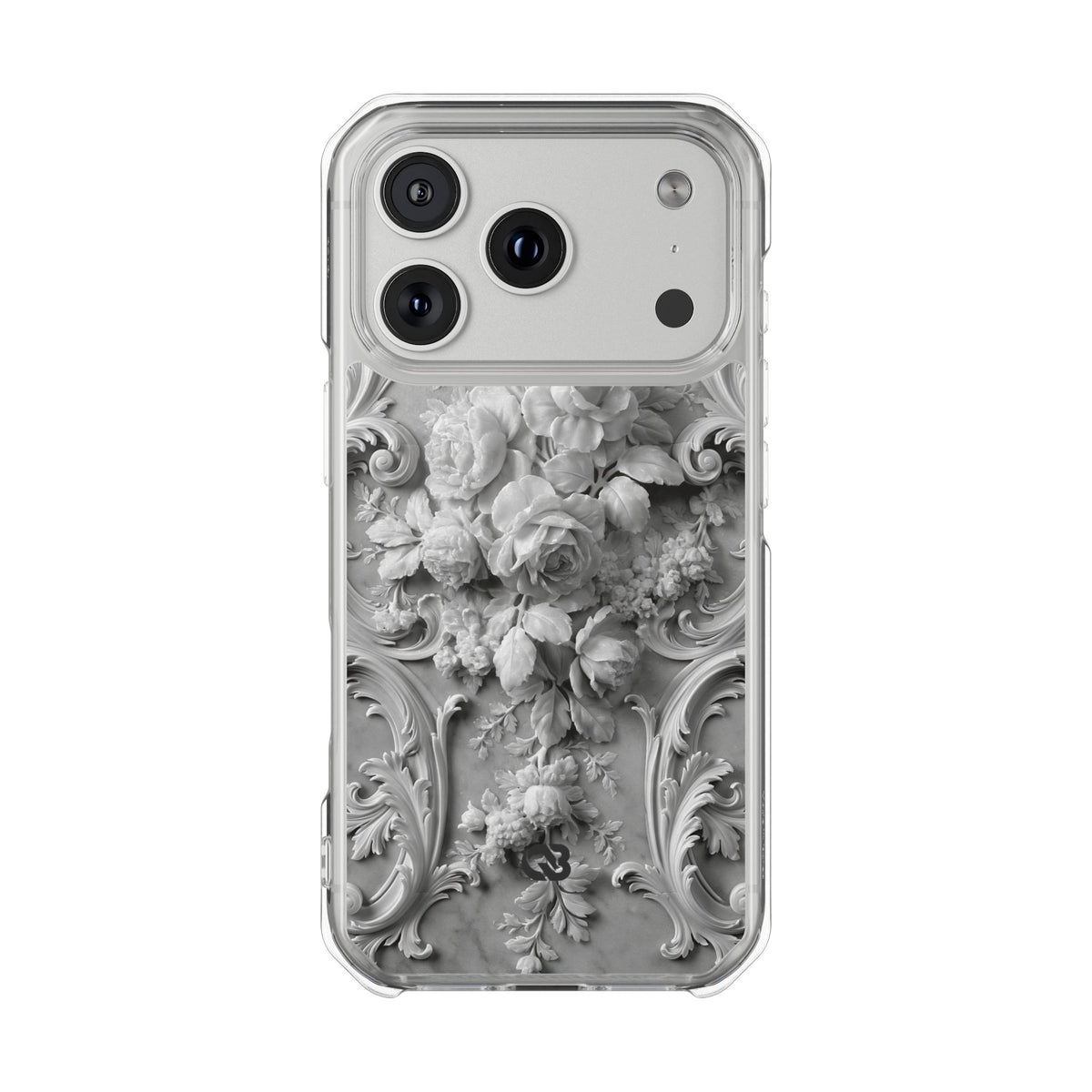 Rococo Marble Rose · Clear Impact Magnetic Phone Case for iPhone · White