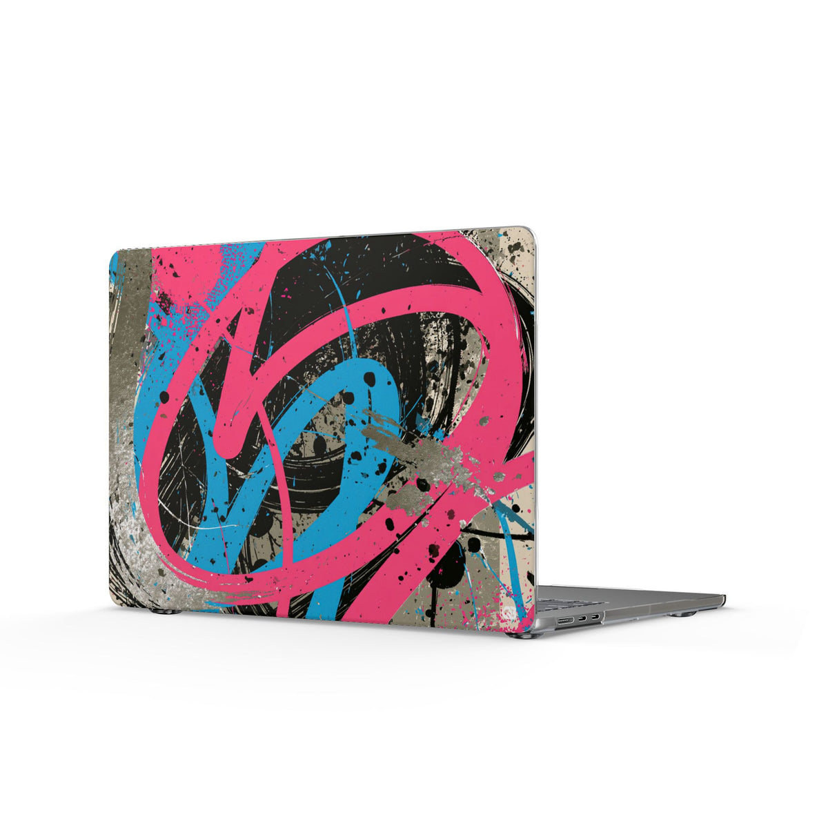 Cyber Splatter Flow · Clear Hard Case for MacBook · Pink