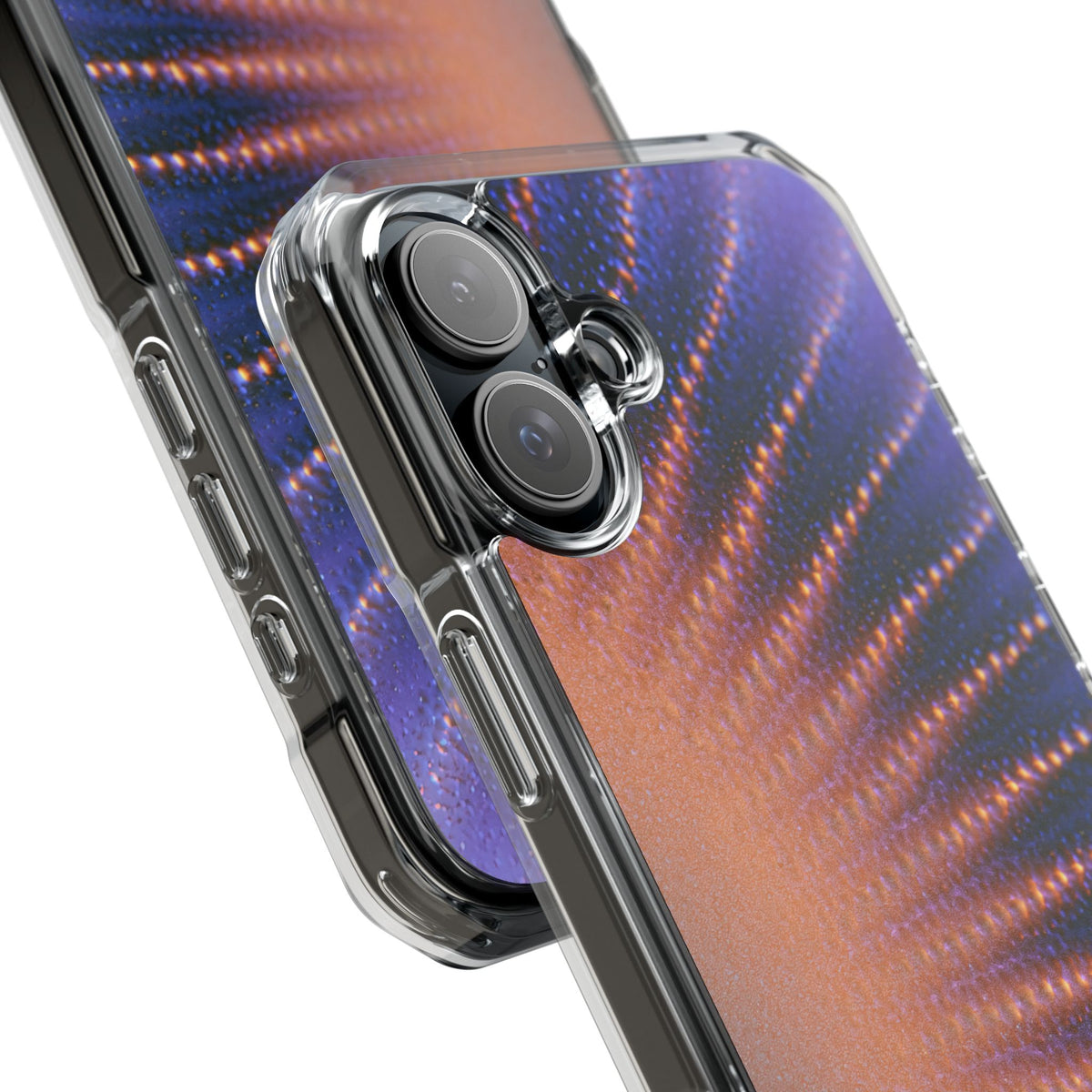 Luminous Aura Burst · Clear Impact Magnetic Phone Case for iPhone · Blue