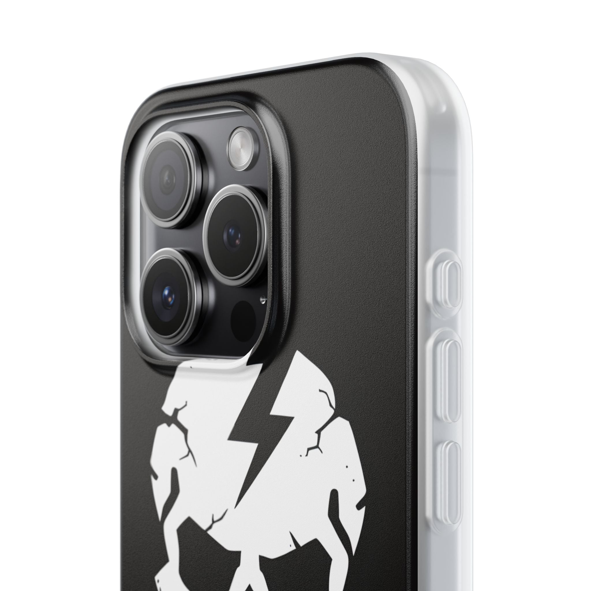 Shattered Bolt Skull · Soft Phone Case for iPhone