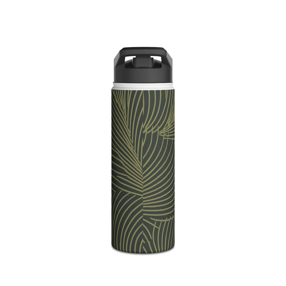 Midnight Palm Frond · Insulated Water Bottle · Green