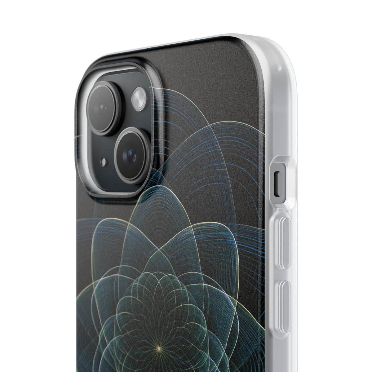 Blue Lite Phone Case for iPhone - Celestial Wireframe Bloom