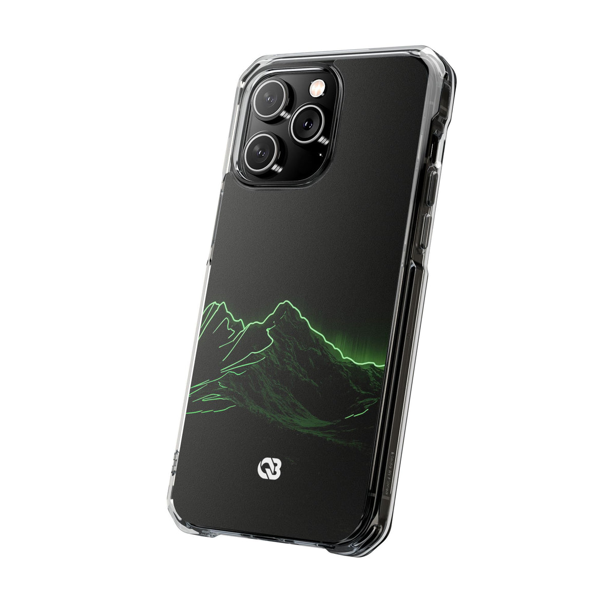 Nordic Mountain Contour · Clear Impact Magnetic Phone Case for iPhone · Black