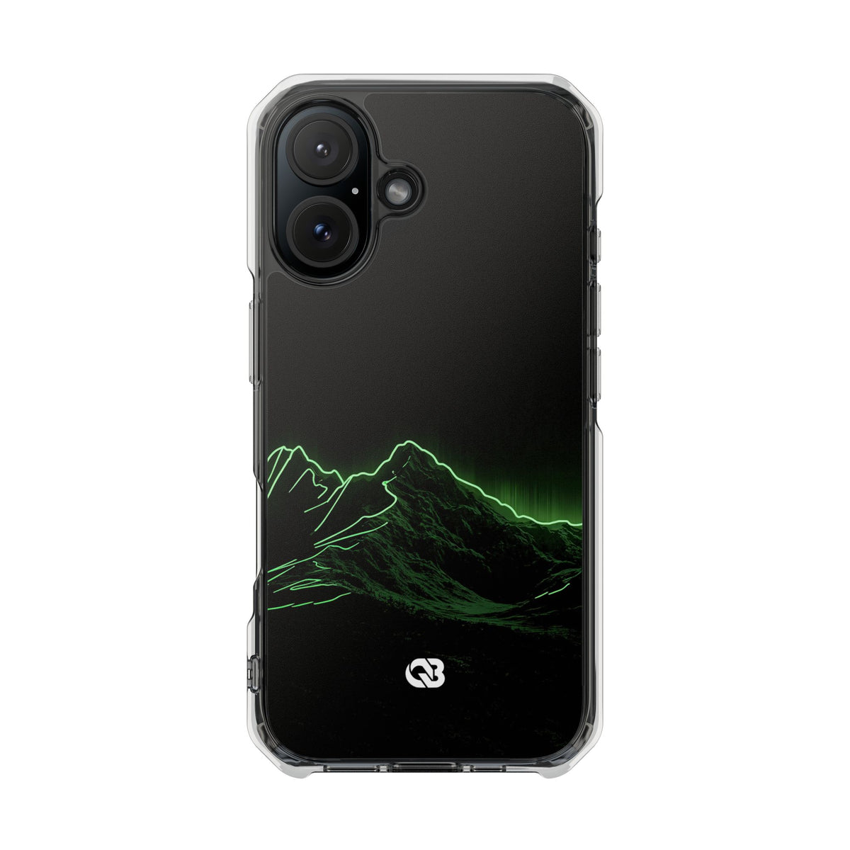 Nordic Mountain Contour · Clear Impact Magnetic Phone Case for iPhone · Black