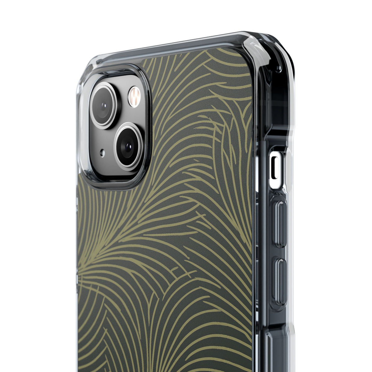 Midnight Palm Frond · Clear Impact Magnetic Phone Case for iPhone · Green