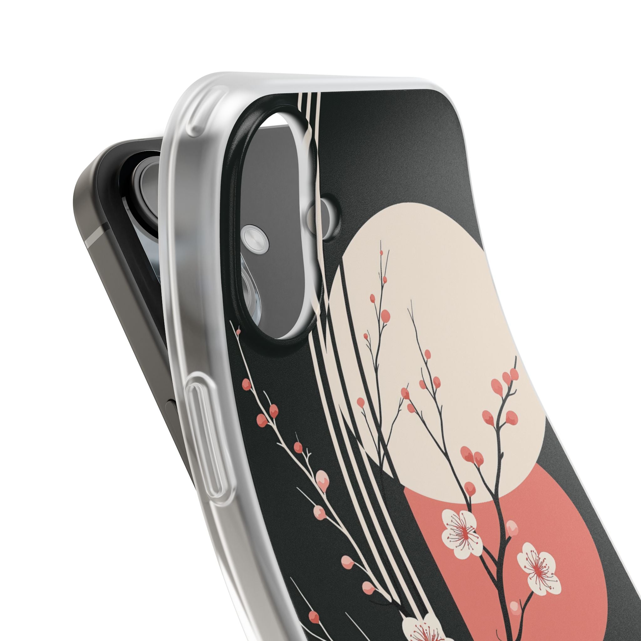 Black Lite Phone Case for iPhone - Kyoto Midnight Blossom