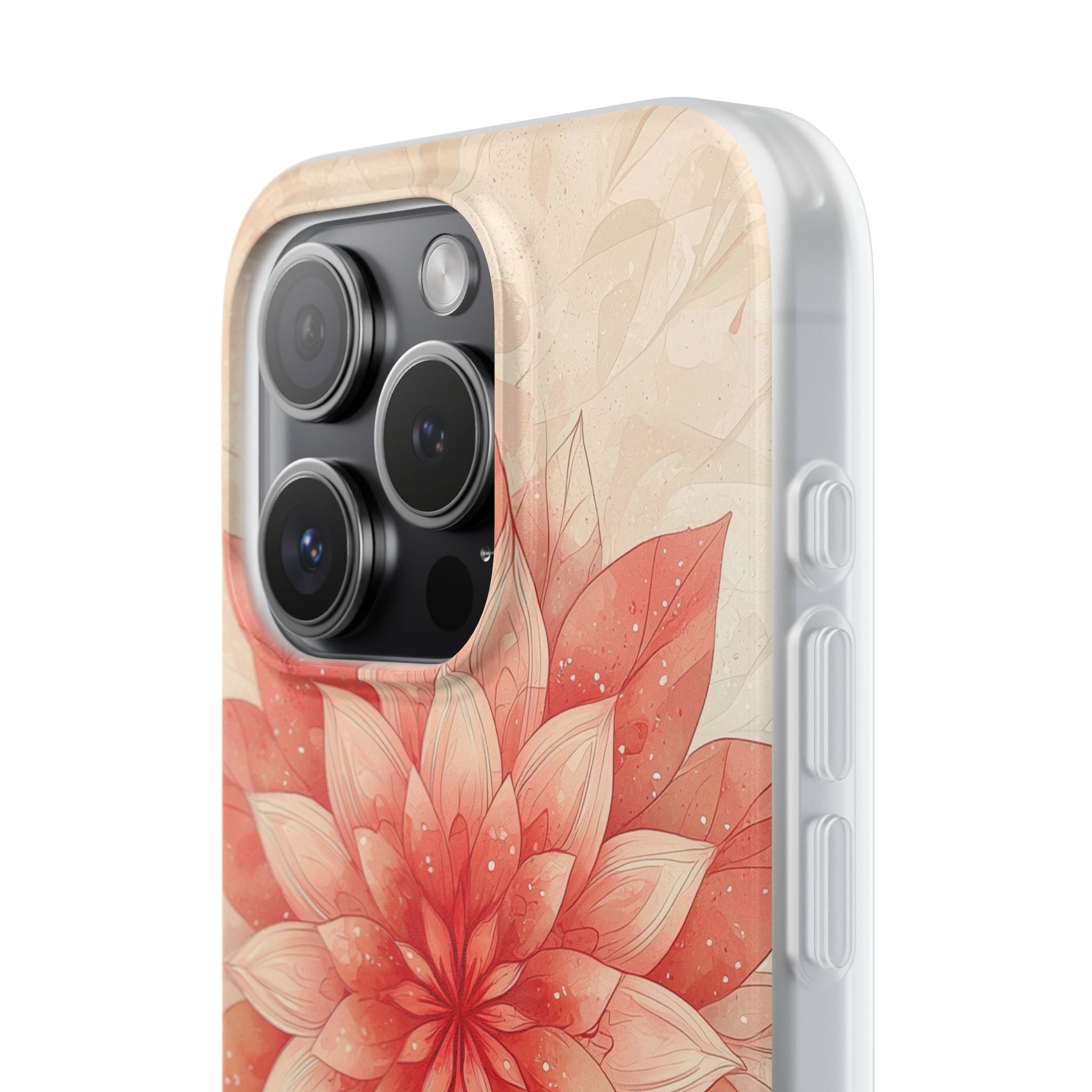 Coral Layered Bloom · Soft Phone Case for iPhone