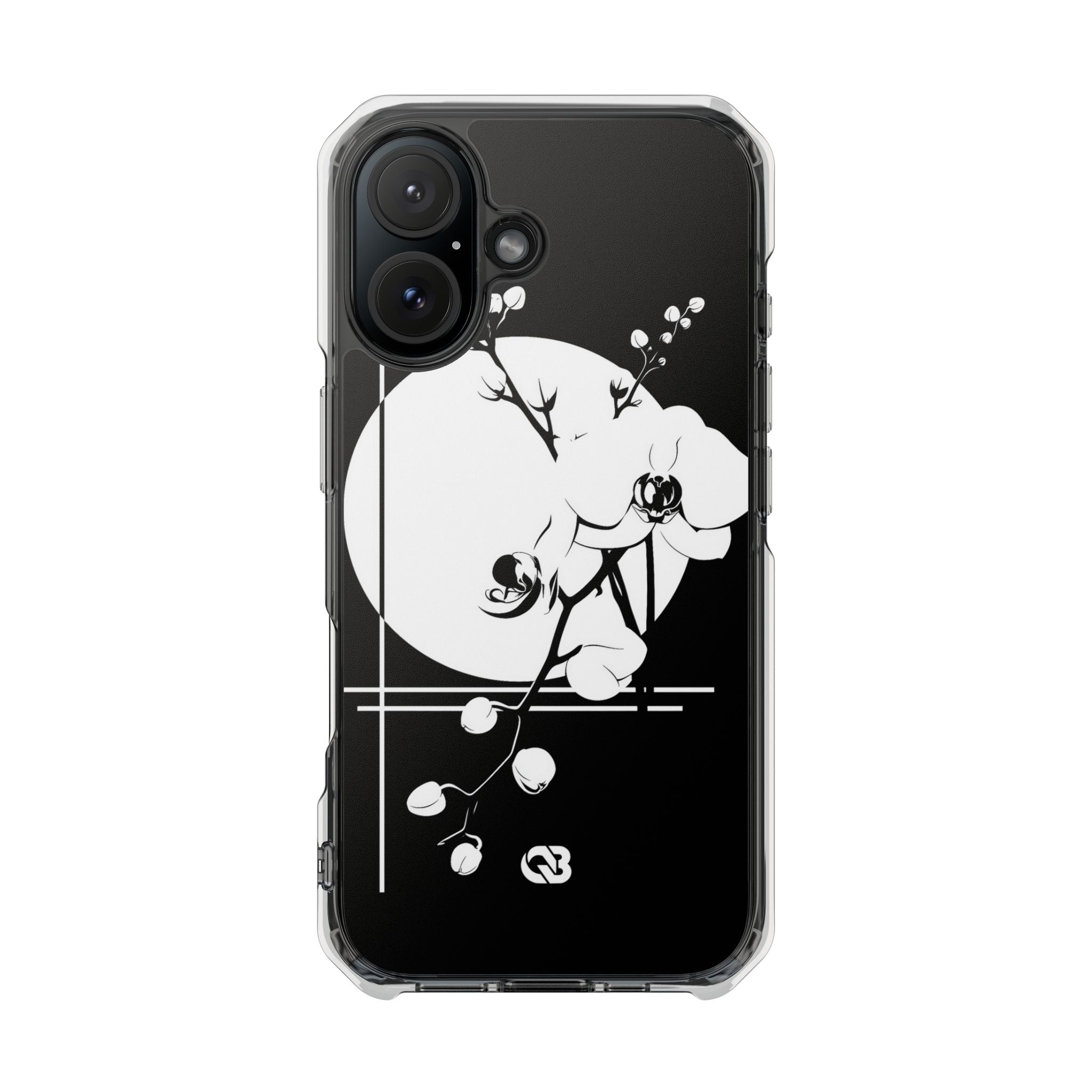 Black Impact MagSafe Phone Case for iPhone - Lunar Orchid Grid
