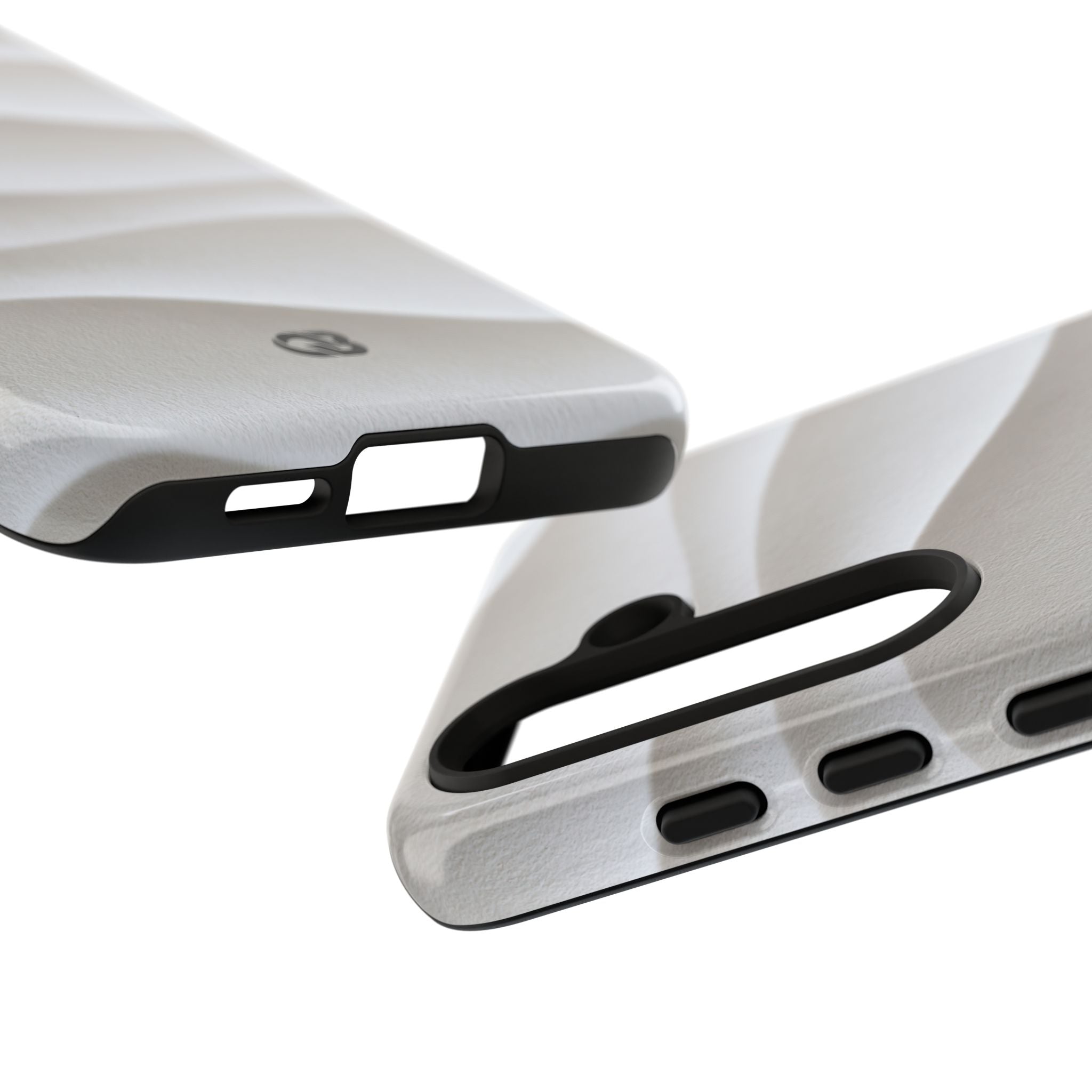 White Tough Phone Case for Samsung - Arctic Flow Ridges
