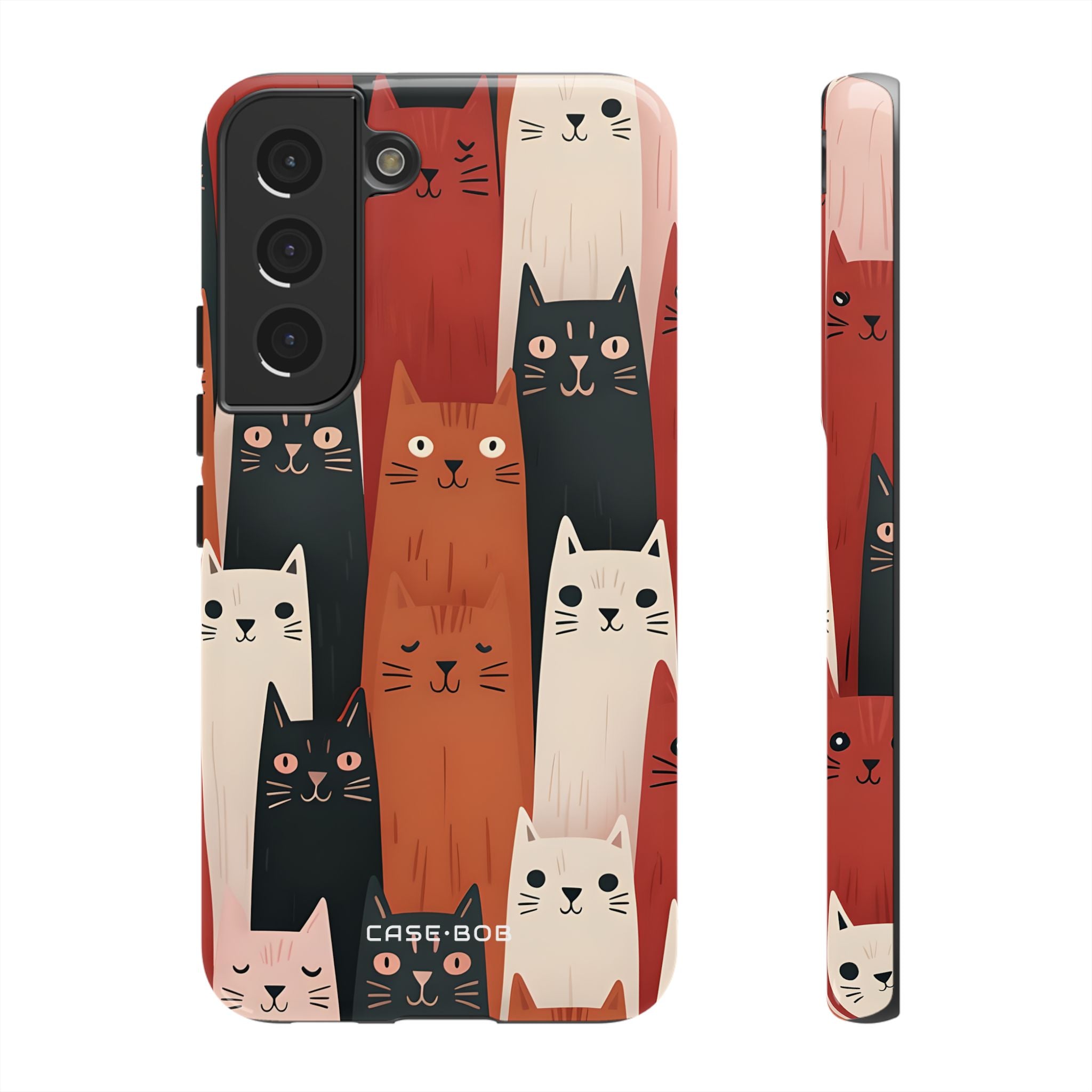 Elongated Cats Black Samsung S22 Case - Tough