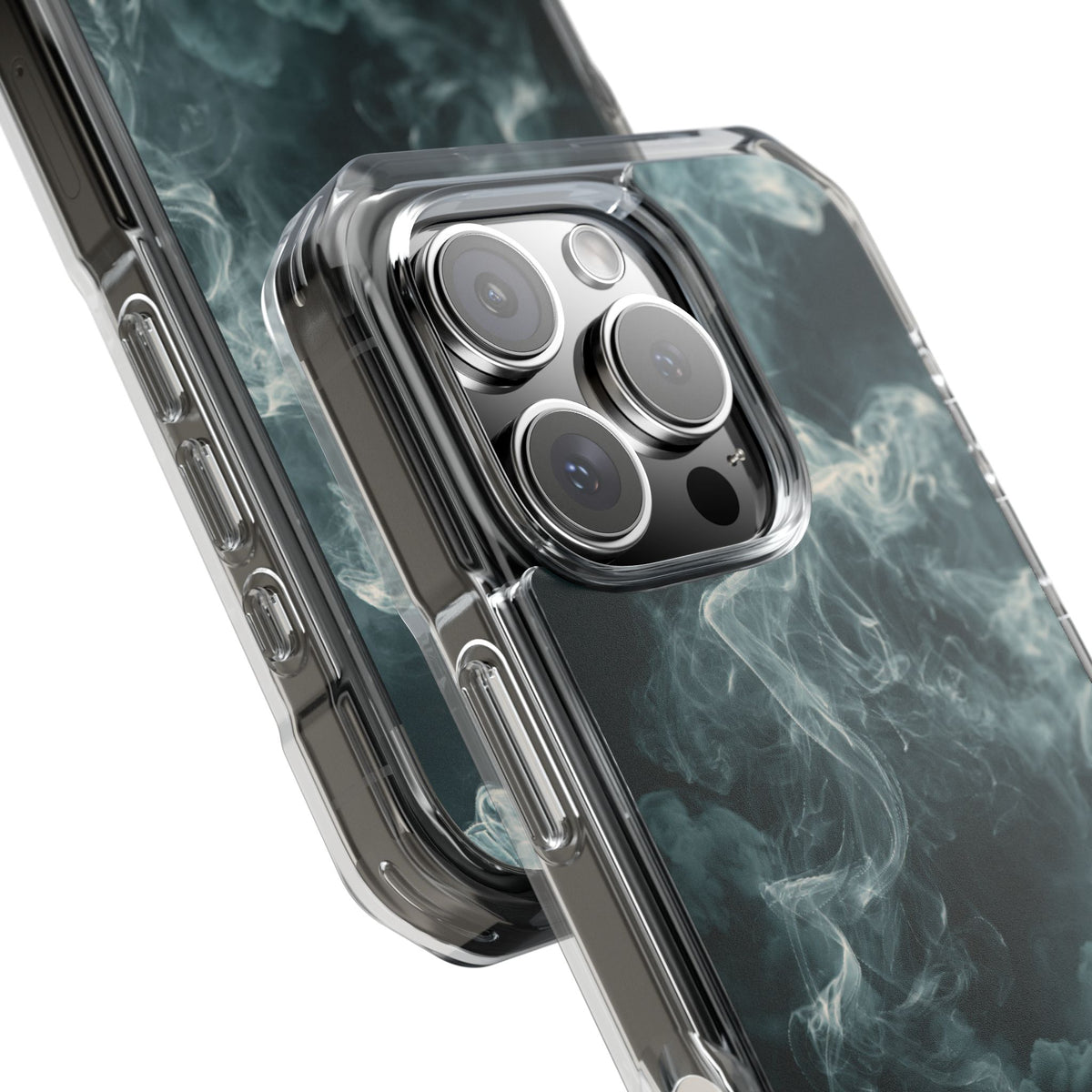 Luminescent Vapor Drift · Clear Impact Magnetic Phone Case for iPhone · Teal
