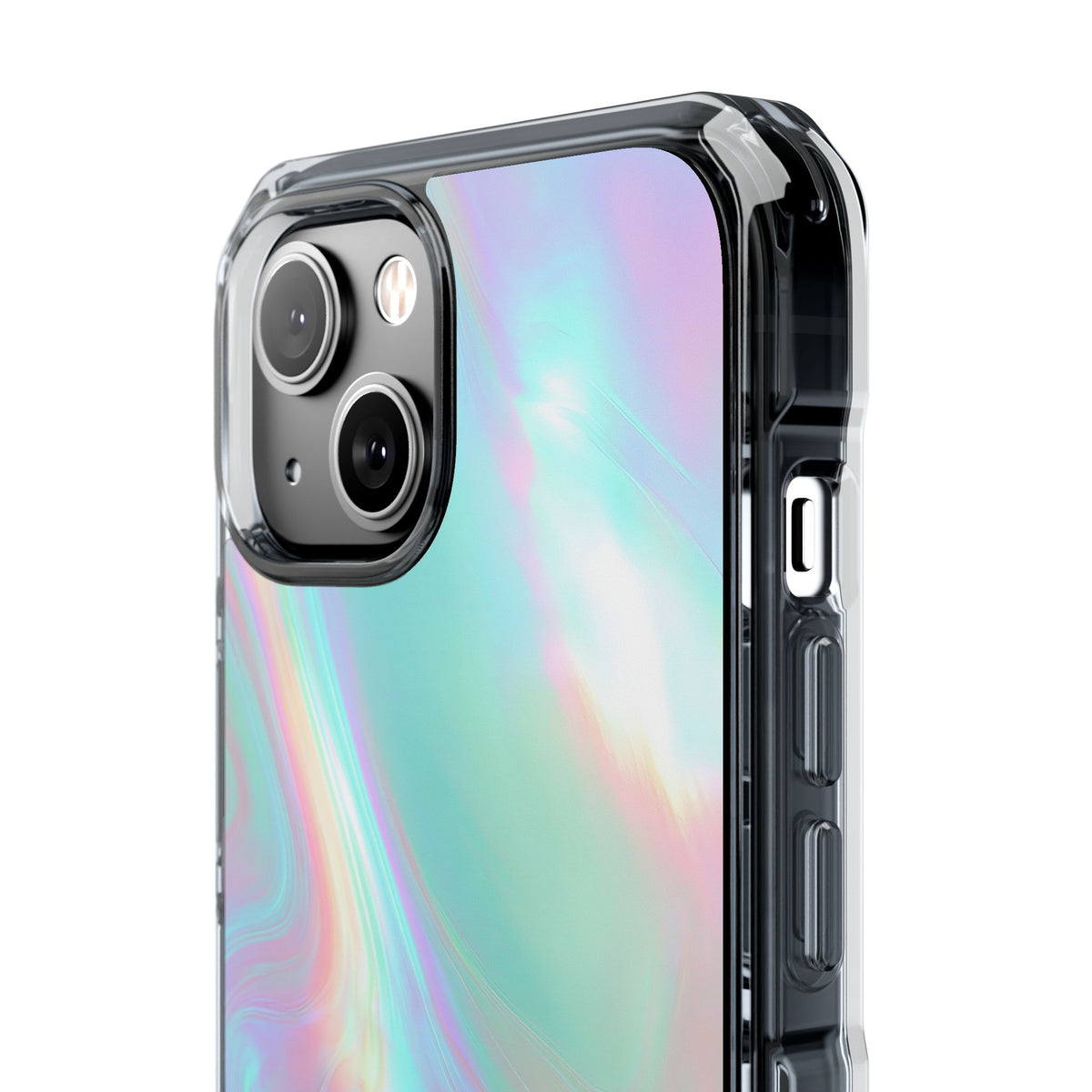 Prismatic Liquid Light · Clear Impact Magnetic Phone Case for iPhone · Teal