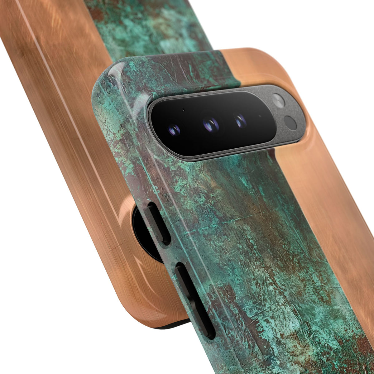 Teal Tough Phone Case for Google Pixel - Verdigris Copper Slab