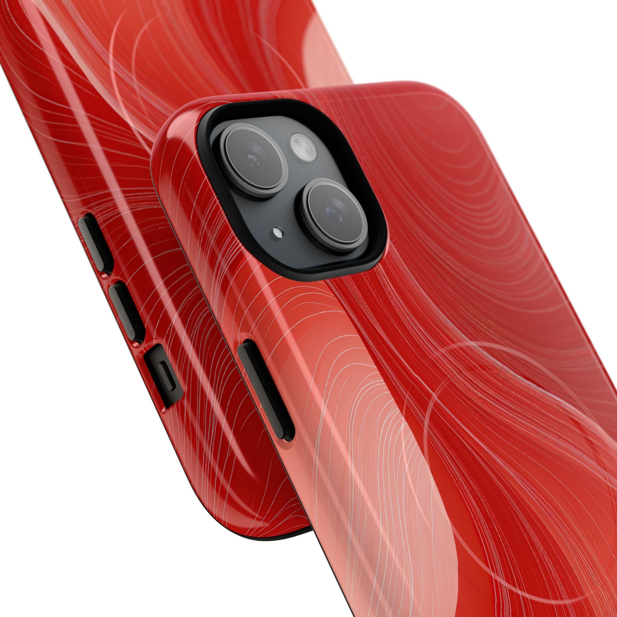 Red Tough 2.0 Magsafe Phone Case for iPhone - Crimson Silk Strands