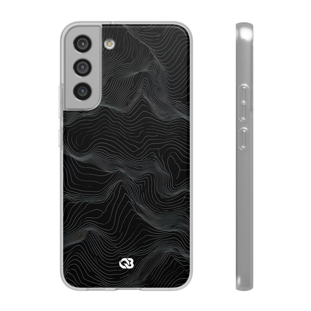 Black Lite Phone Case for Samsung - Obsidian Topo Wireframe