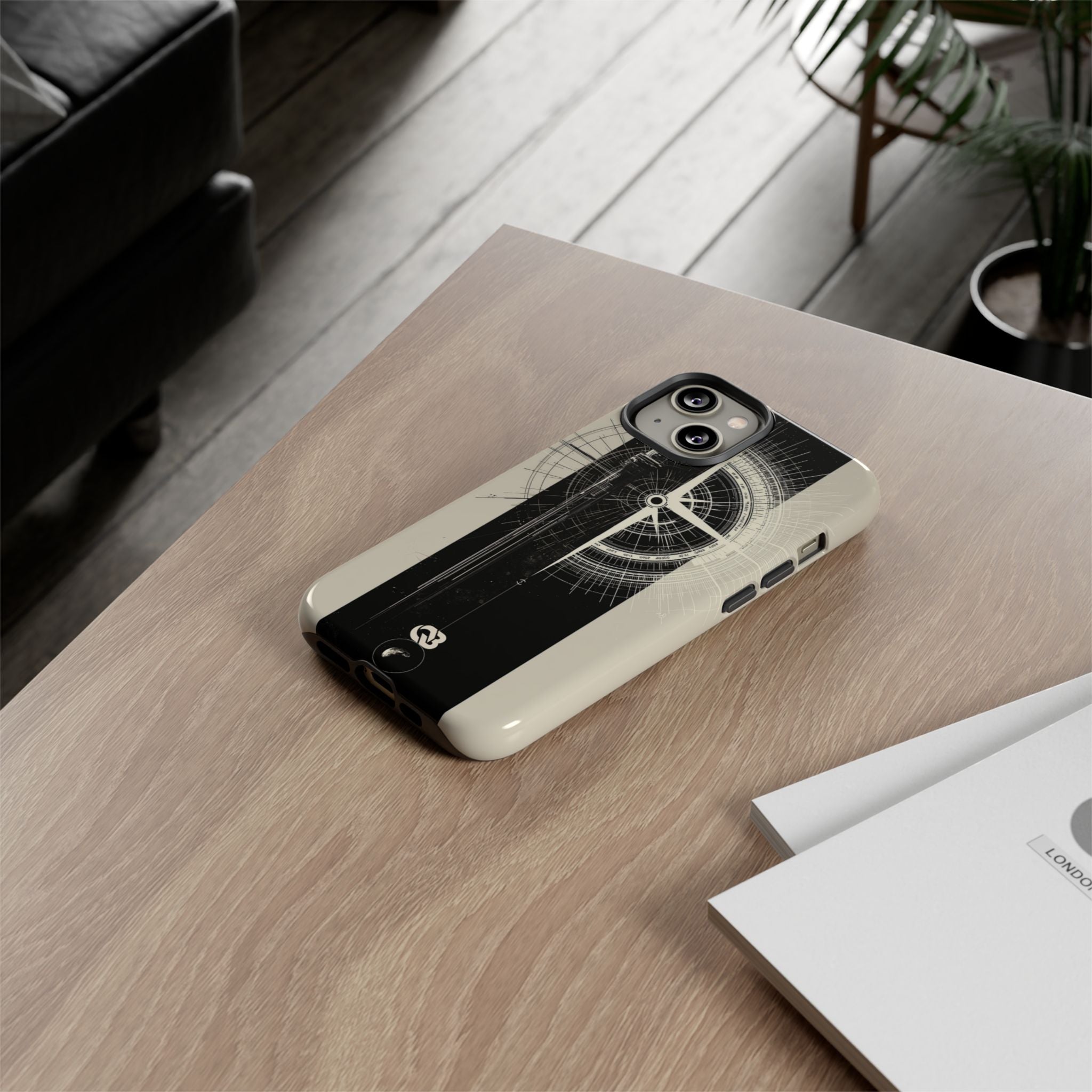 Beige Tough Phone Case for iPhone - Zenith Vector Spire