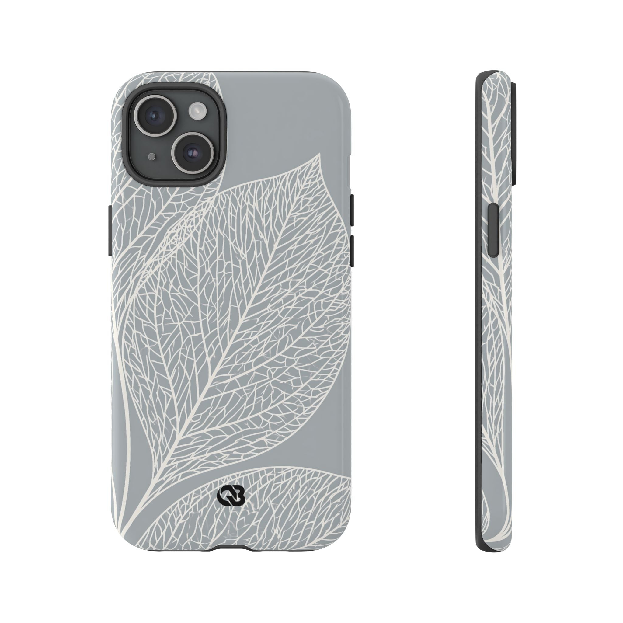 Grey Tough Phone Case for iPhone - Frosted Ash Veins