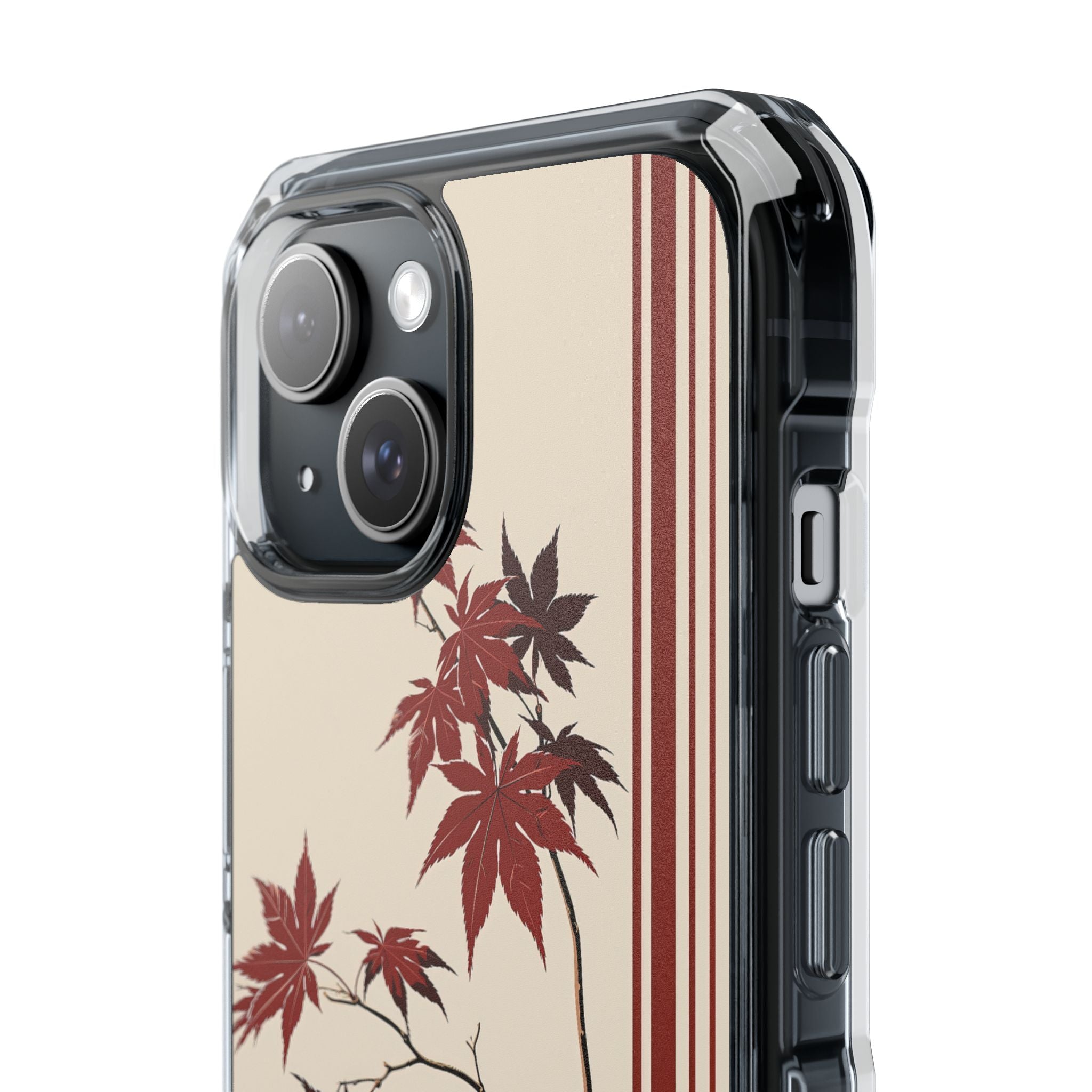 Red Impact MagSafe Phone Case for iPhone - Crimson Momiji Stripe