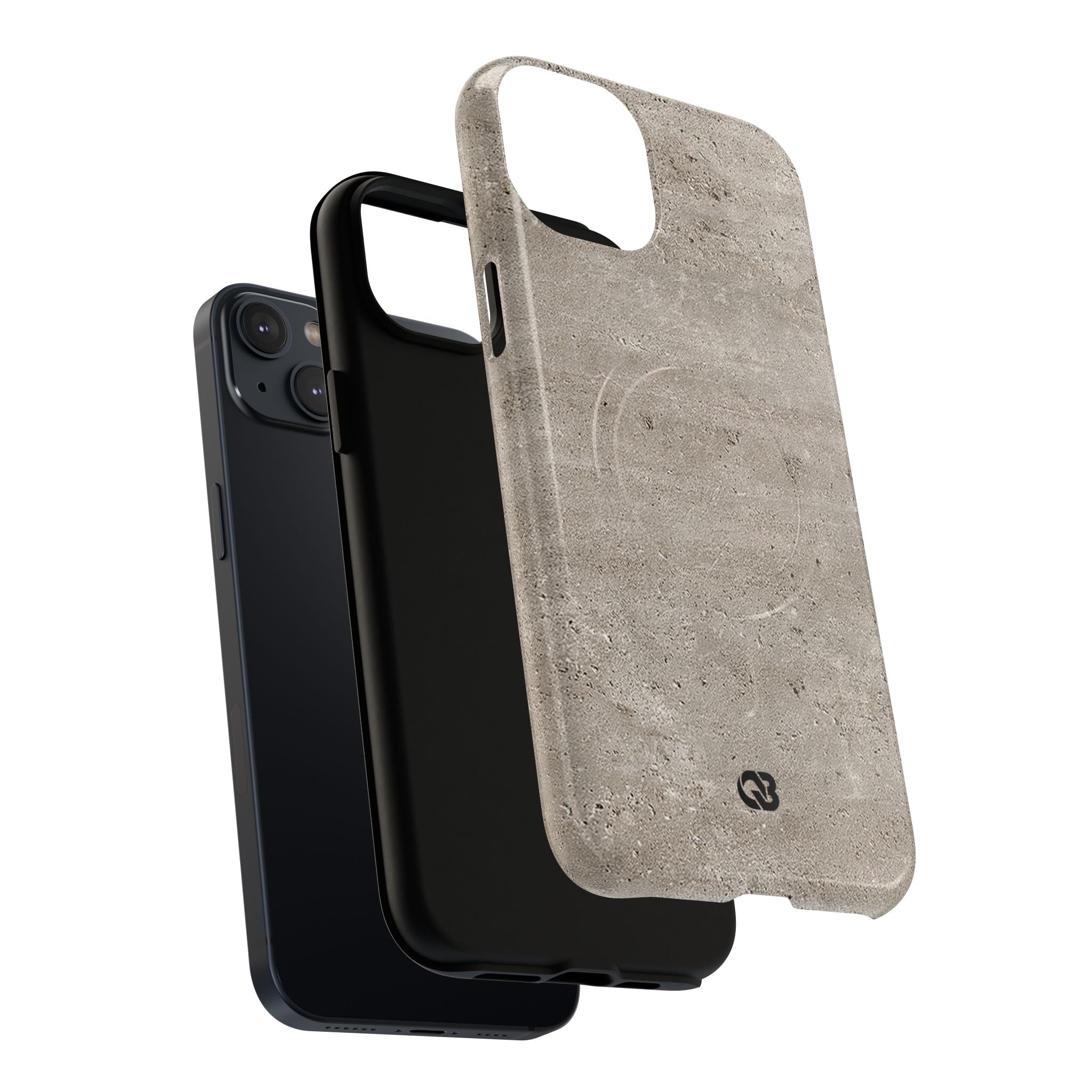 Grey Tough 2.0 Magsafe Phone Case for iPhone - Brutalist Stone Grit