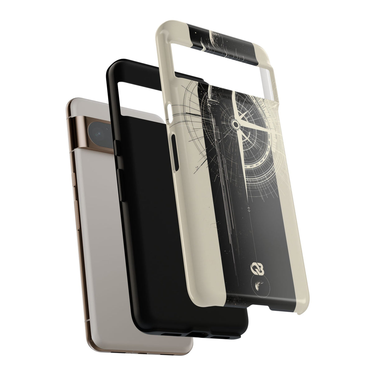 Beige Tough Phone Case for Google Pixel - Zenith Vector Spire