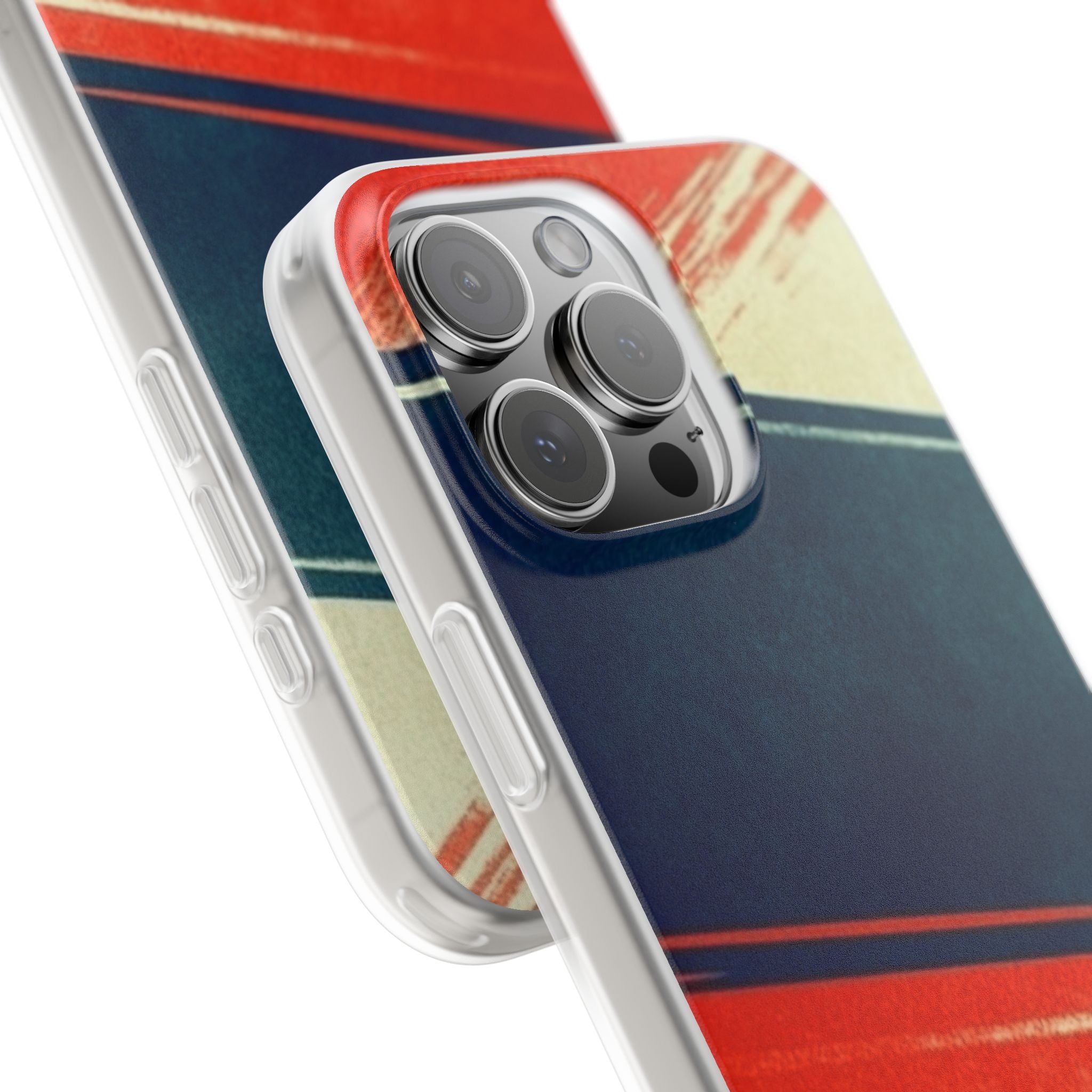 Blaues diagonales Bewegungsmuster iPhone 16 Pro Max Case - Soft